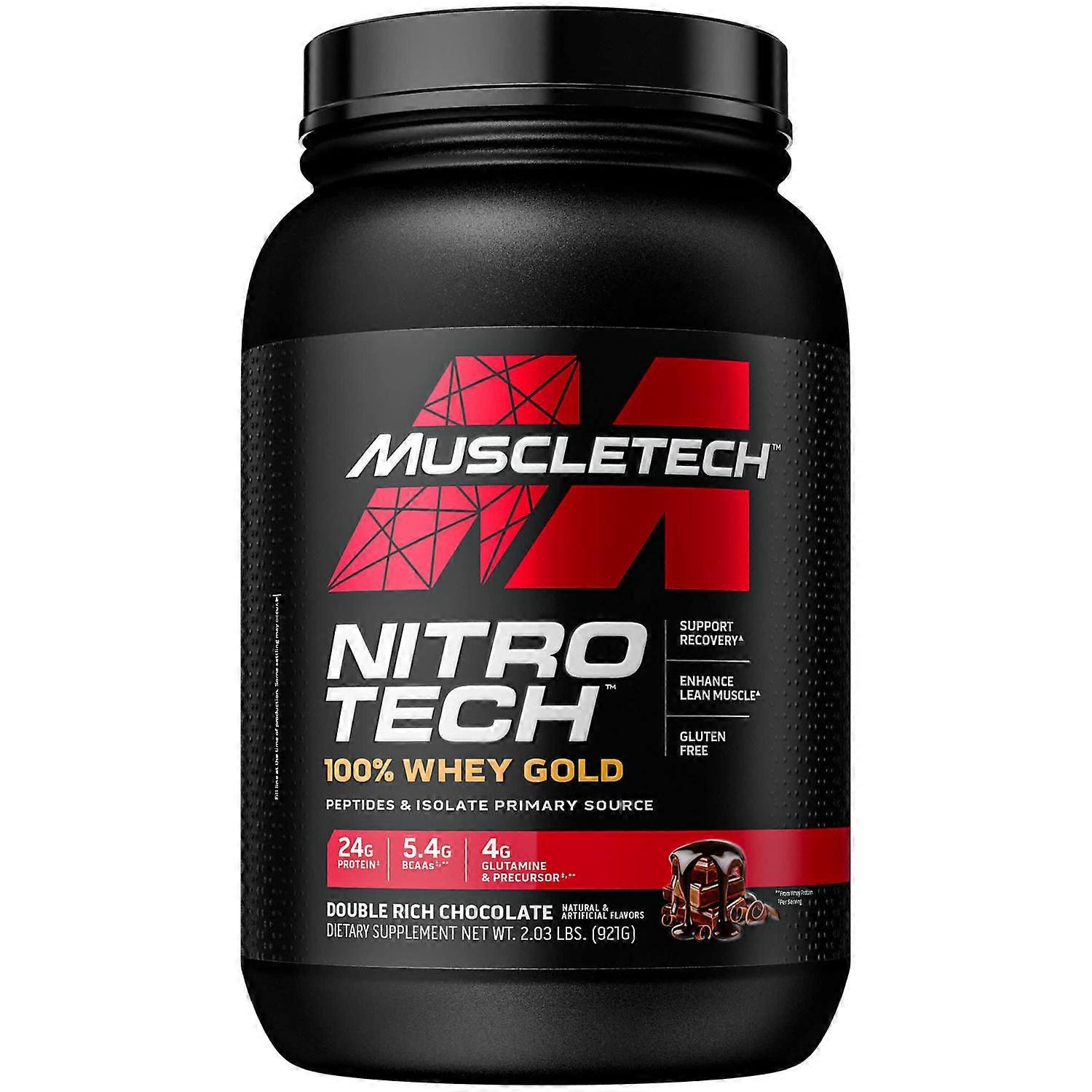 MuscleTech, Performance Series, Nitro Tech, 100% Whey Gold, Double Rich Chocolate, 2.03 lbs (921 g)
