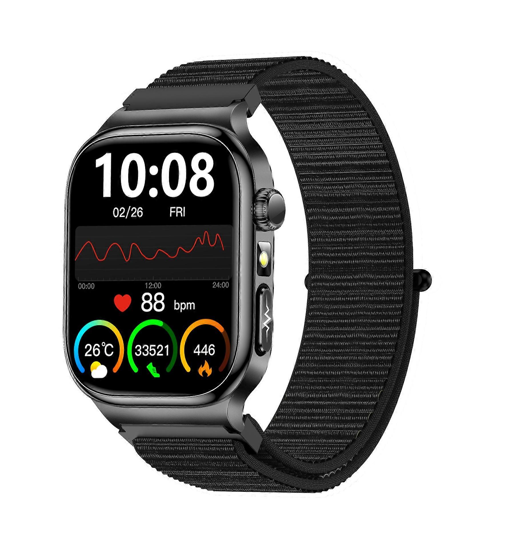 INF 204-tums högupplöst smartklocka med vävt band Realtek 8773EWE & AMOLED-m