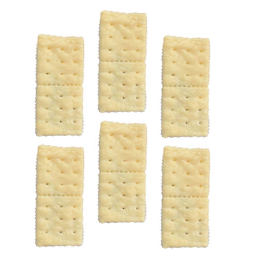 Simulation Biscuit Cookie Model Fake Food Models Photography Prop Khaki Pvc Material 6Pcs