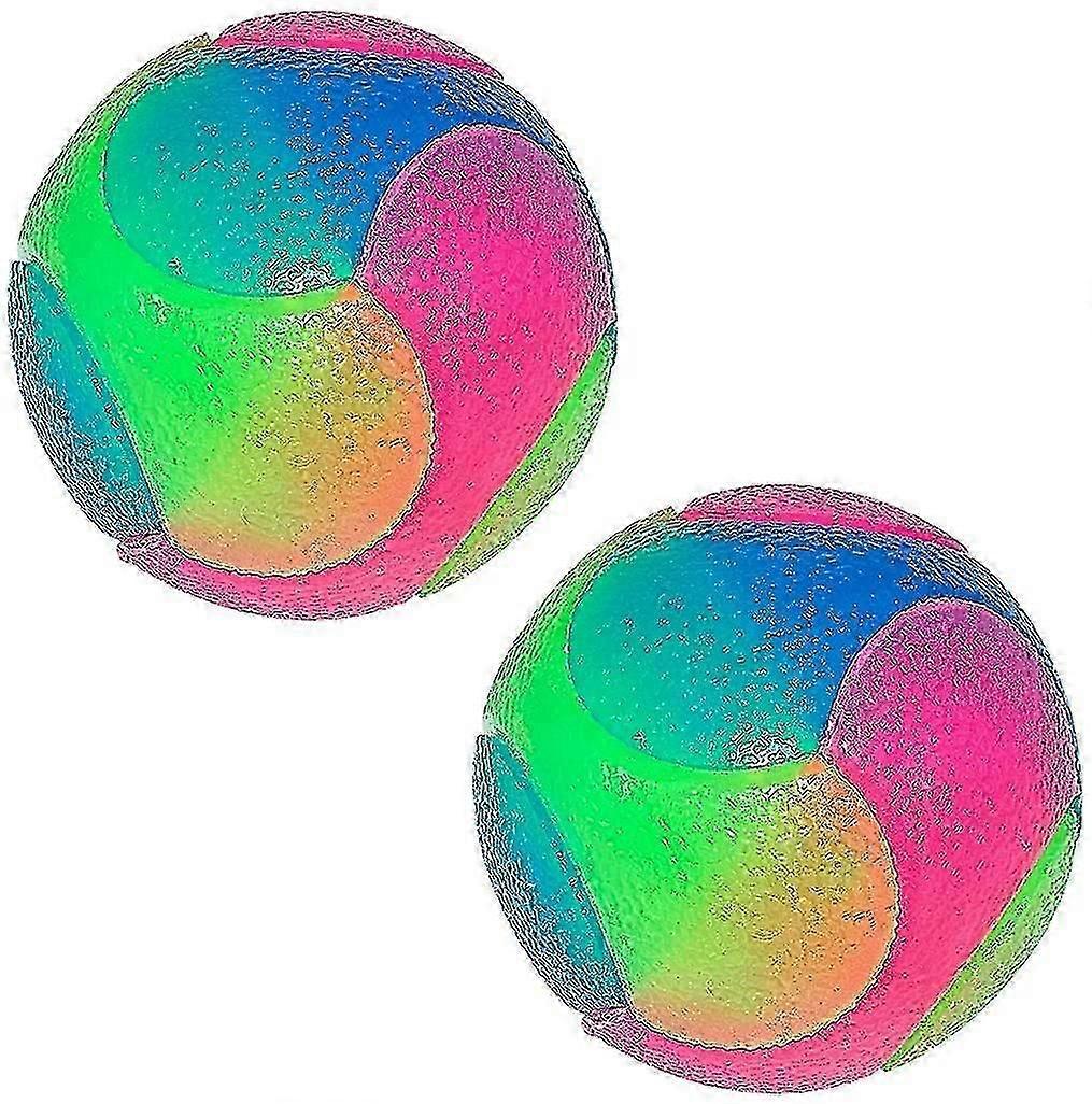 2 Pack Dog Ball Flash Glowing Dog Ball Color-changing Bouncing Dog Flash Play Ball Jumping Dog Ball