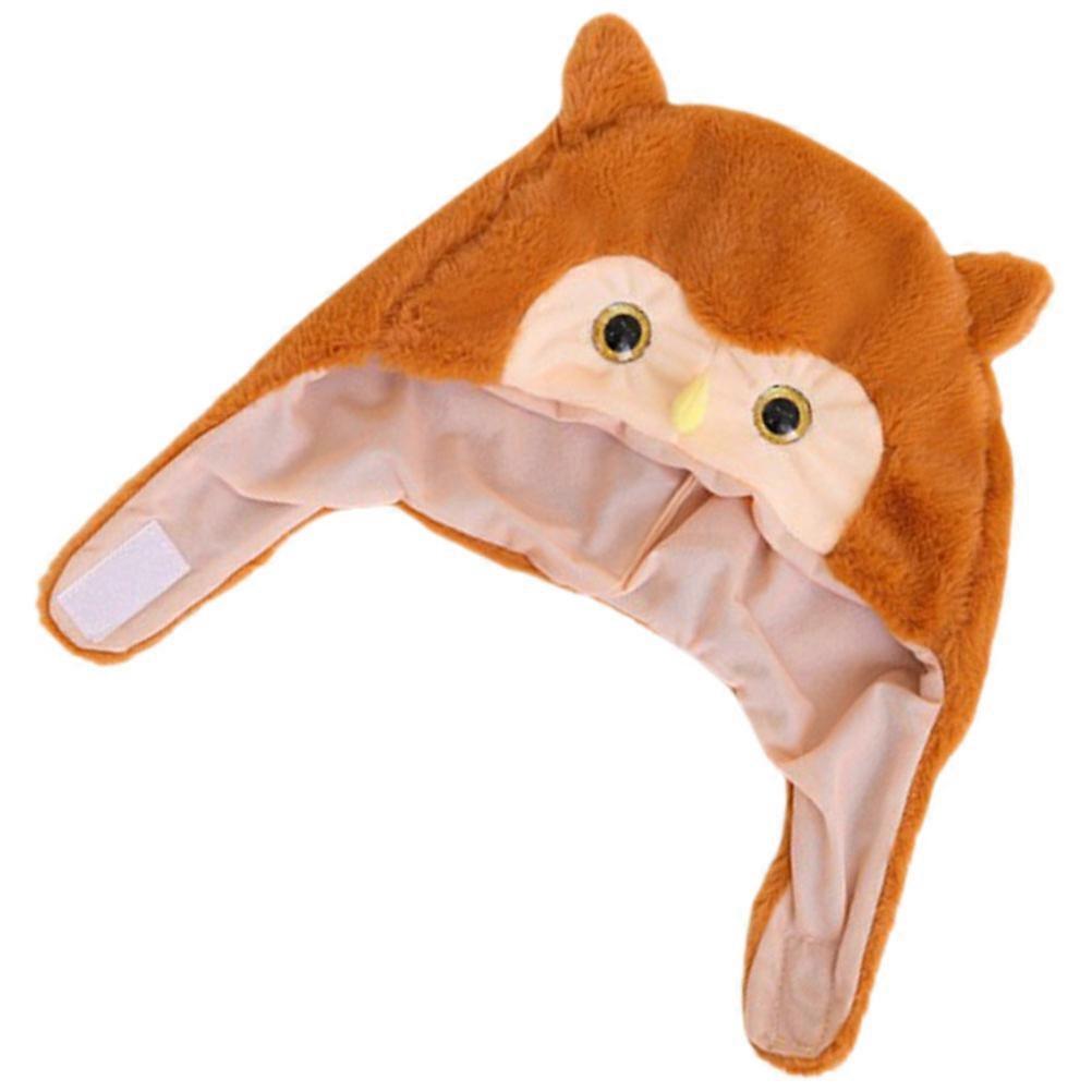 Plush Owl Headwear Brown Color for Carnival 2Pcs Funny Party Hat