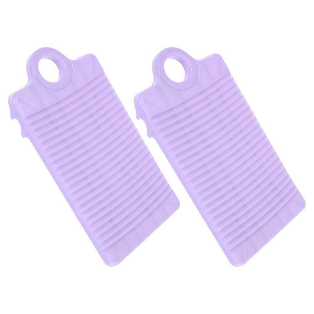 Handheld Plastic Laundry Board 2Pcs Violet with Non-Slip Stability for Home Use