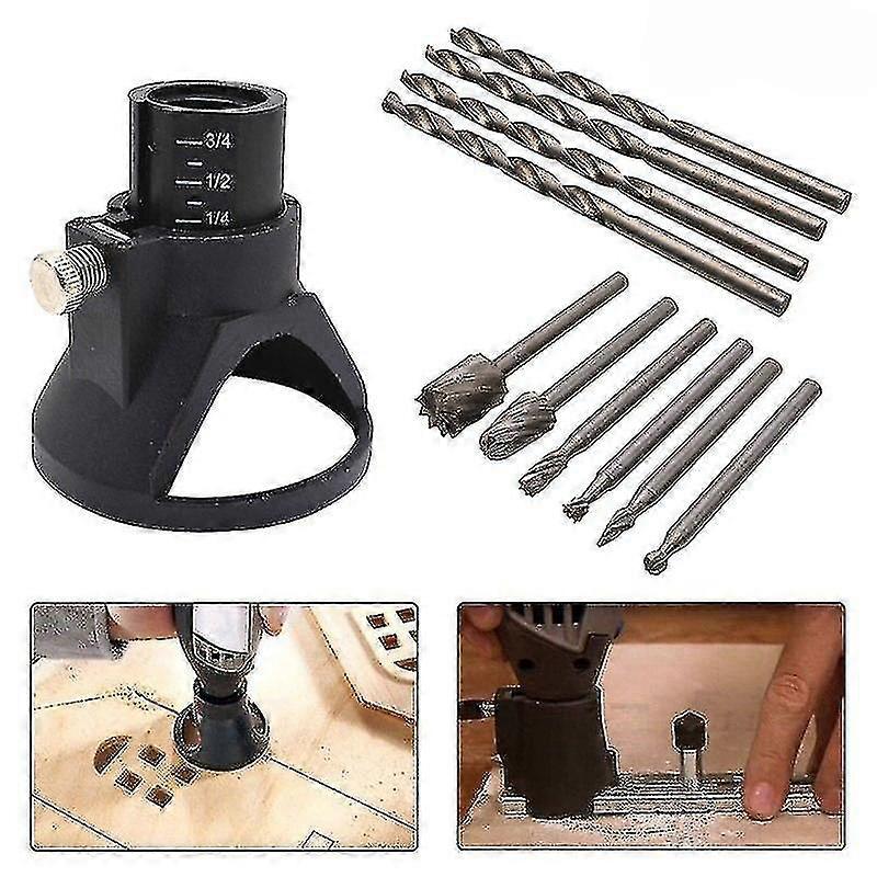 25-26 Rotary Multi Tool Cutting Guide Hss Router Drill Bits Set Attachment Kit For Dremel