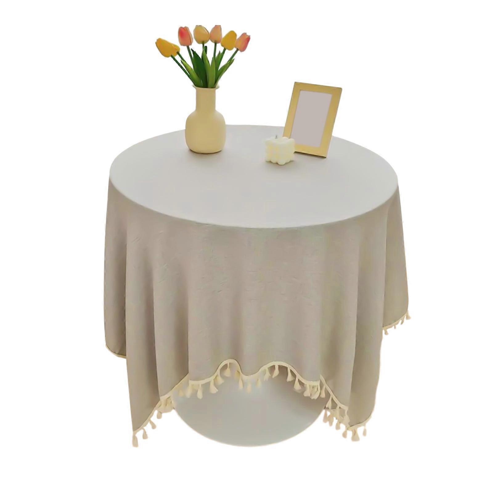 FELTREE Fall Tablecloths 39.37x39.37in, Linen Square with Fringe, Machine Washable – Christmas Savings Clearance!