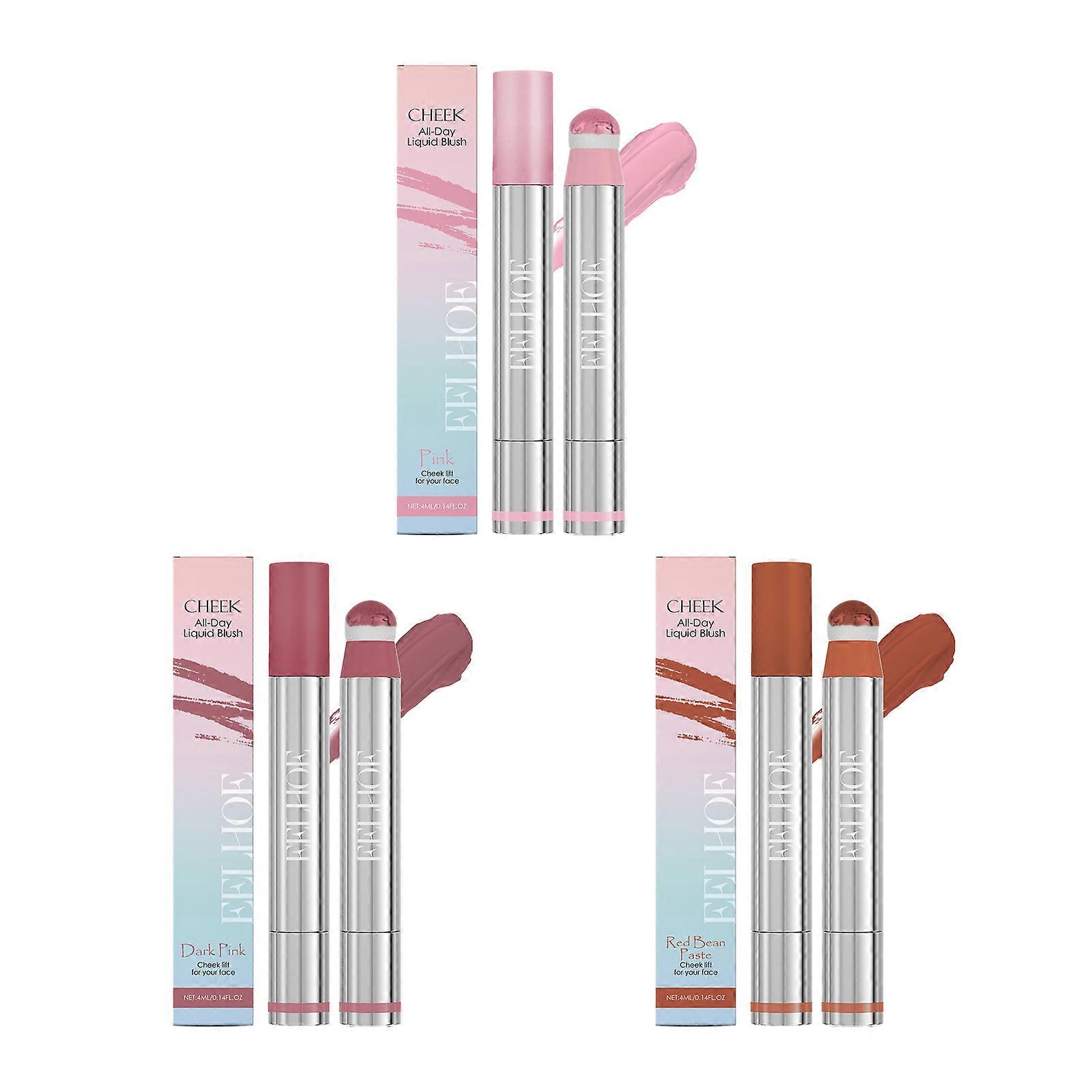 Spin Liquid Blush Lip Gloss, Moisture Easy To Push Off And Non-Fading Multi-Purpose Contour Highlighter Blush