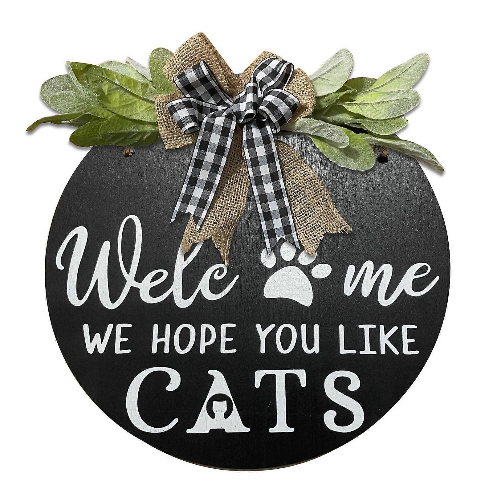 30 cm ytterdörr trähängande, välkomstskylt kattbricka