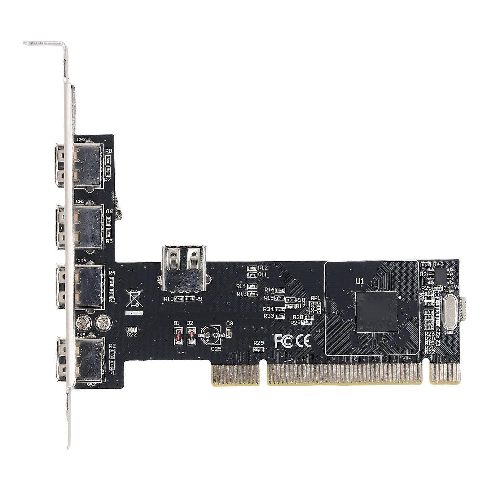 PCI-E to USB 2.0 Expansion Card 5 Port High Speed 480Mbps Adapter Hub for Desktop