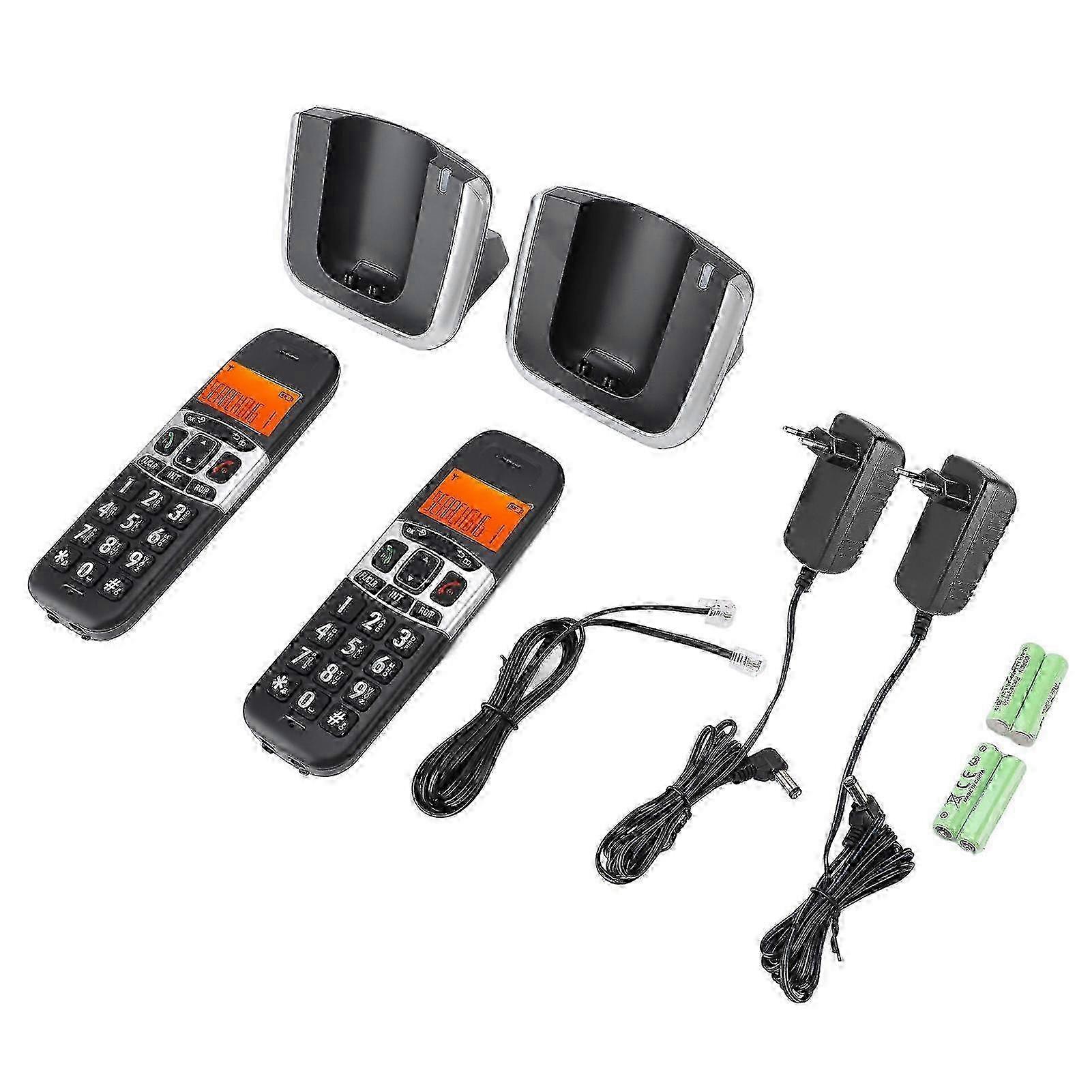 Hot DECT 6.0 Cordless Telephone with 2 Handsets Full Duplex Call Blocking Big Button Speakerphone for Home Office Conference
