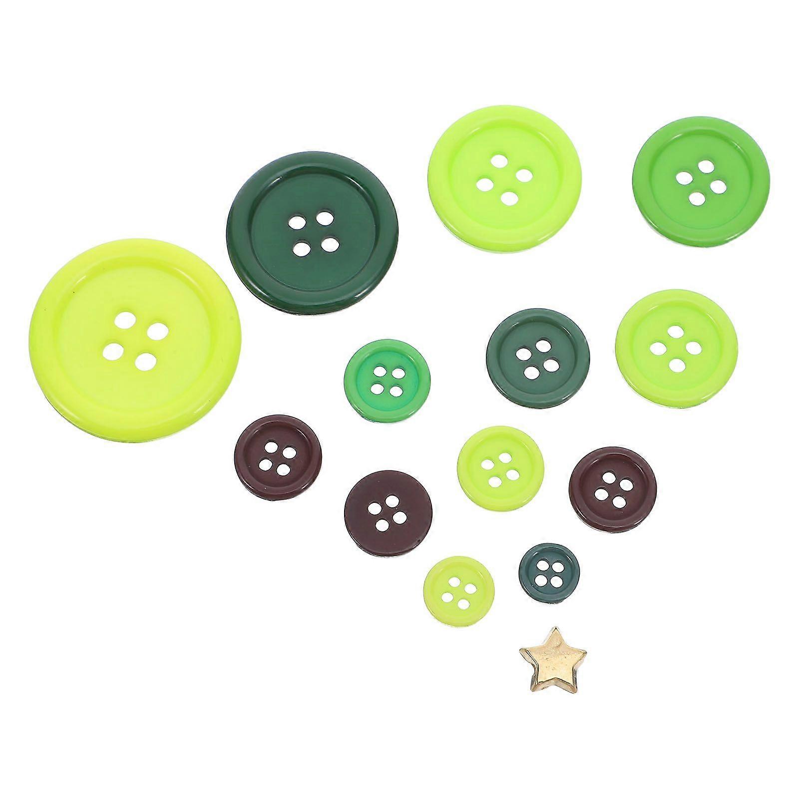 1 Set Button Christmas Tree - Diy Stacked Button Ornament Kit For Christmas Tree Decoration - Holiday Hanging Accessories Festive Craft For Family Par