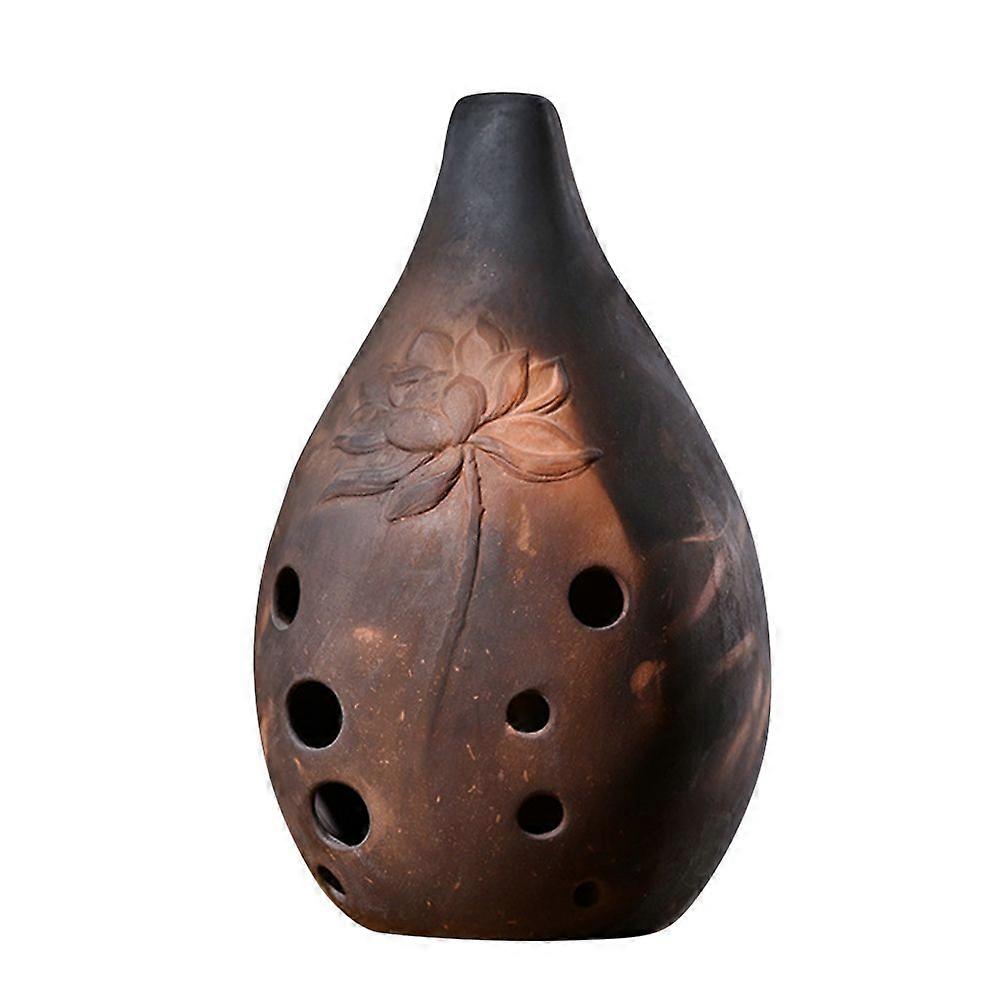 1PC Professional Chinese Flute 10 Holes Xun Instrument Ceramic Ocarina Ancient Music Instrument for Beginners Artists Performers (F Key, Random Style)