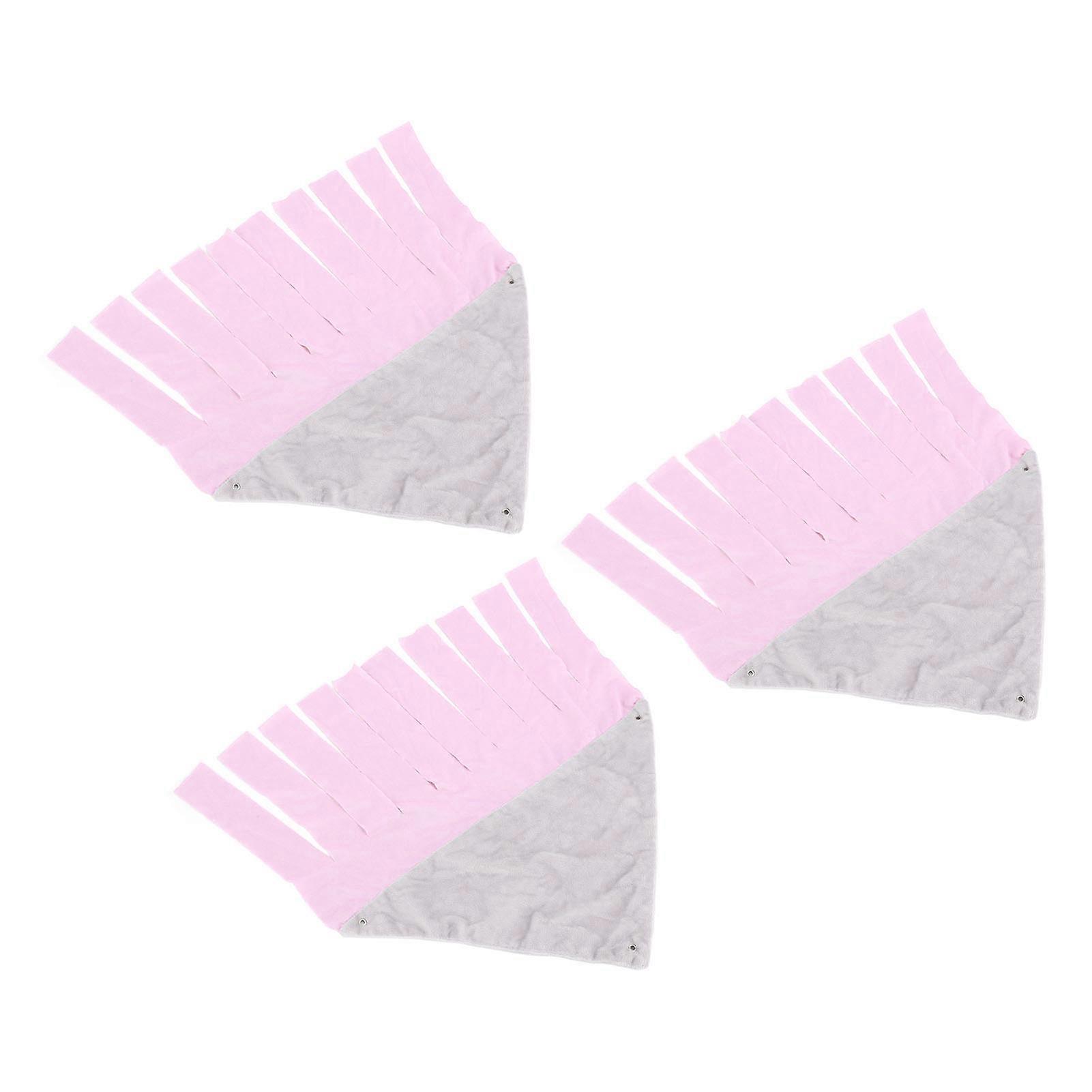 3PCS Small Animal Hanging Hammock Soft Comfortable Tassel Design Pet Cage Hammock for Guinea Pig Rabbit Ferret Pink 