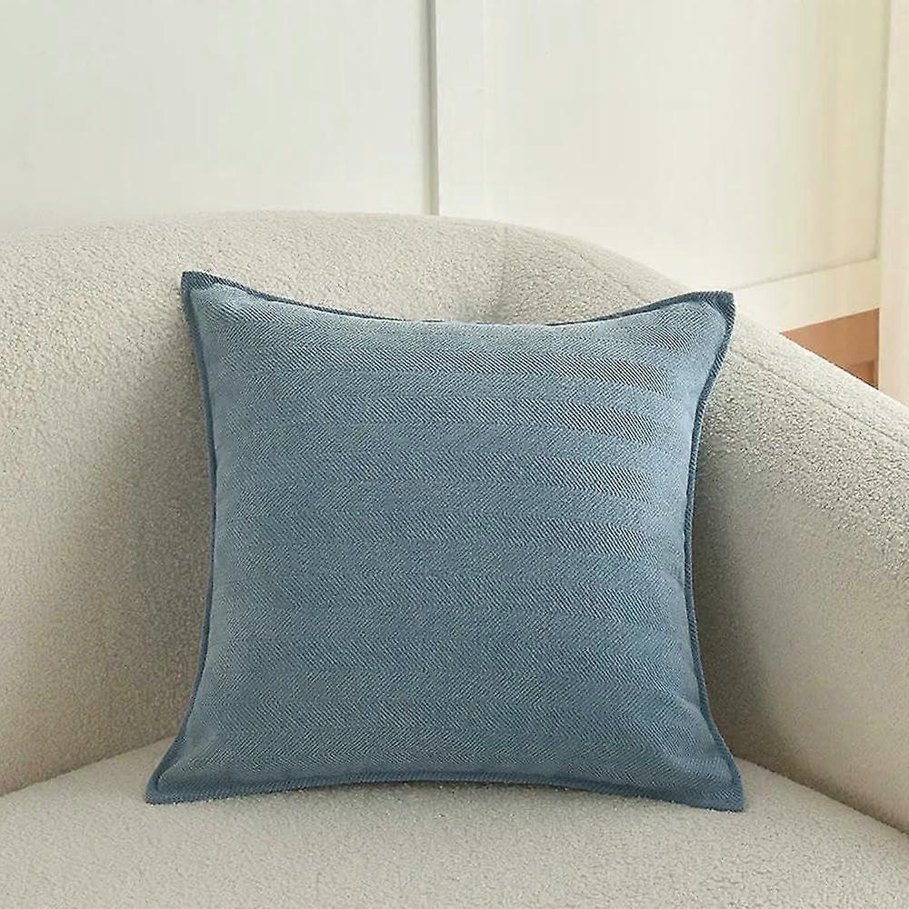 Solid Textured Cushions Covers 45x45cm Chenille Pillow Covers Blue Backrest Decorative Pillow Case For Couch Sofa