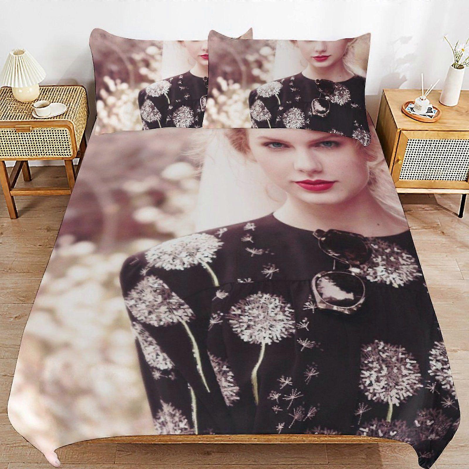 w147 Taylor Swift Bedding System Smooth Fabric Zipper Closure Comfortable Texture Soft Feel Duvet Cover Sets Pack m147