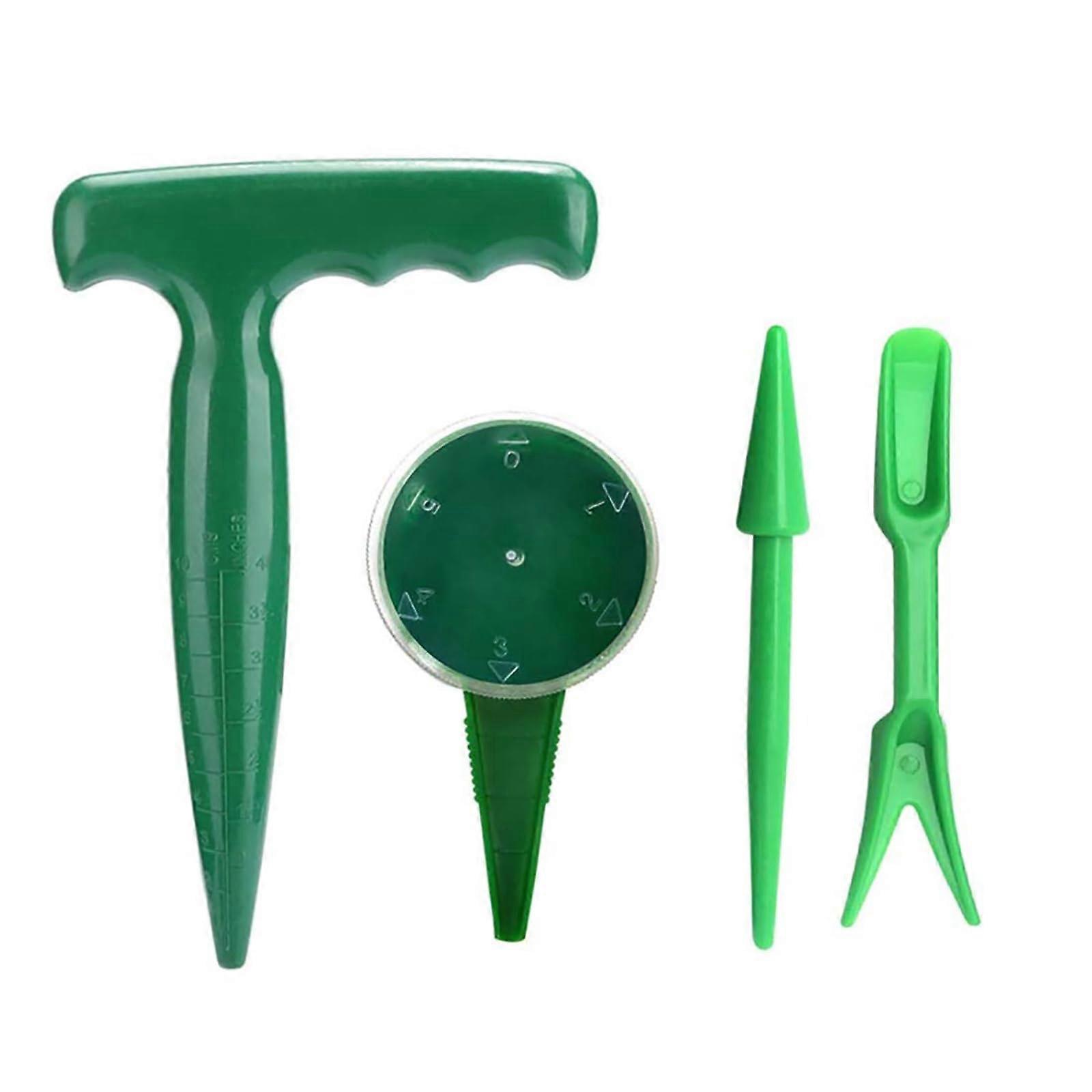 Garden Hand Planter Seeder Tool 4 Pack Adjustable Seed Sowing Dispenser Seedling Dibber And Widger Set