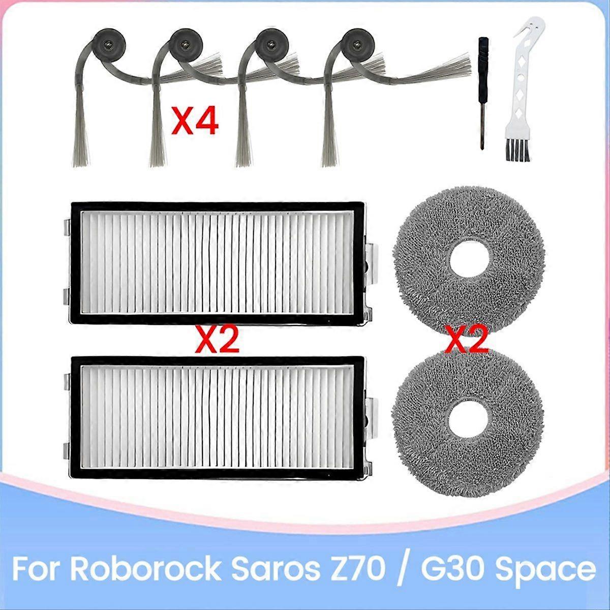 10Pcs Replacement Parts for Saros Z70 / G30 Space Robot Vacuum Attachments Side Brushes HEPA Filter