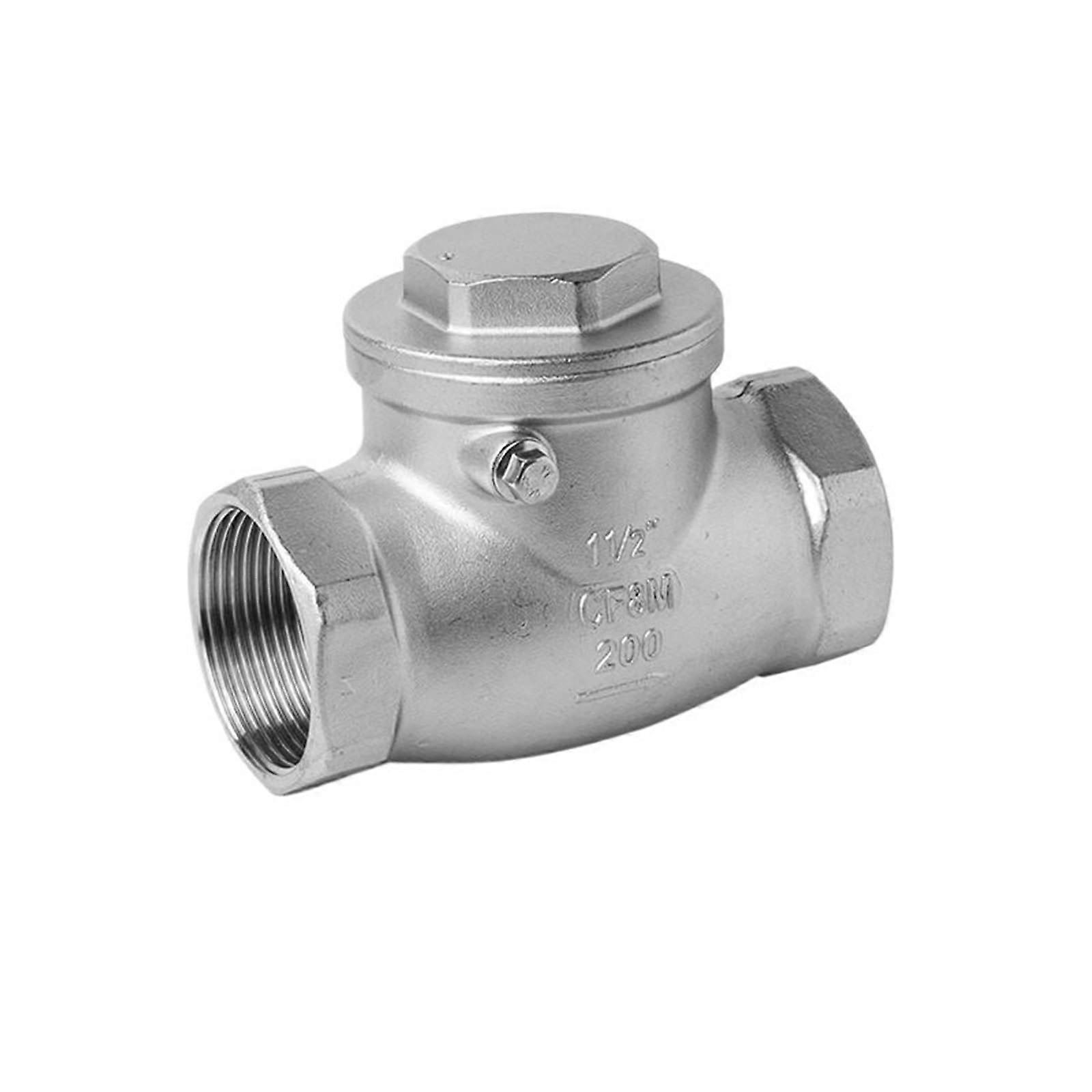 304 Stainless Steel Swing Check Valve OneWay Water Pipe Fitting DN65 Threaded Horizontal
