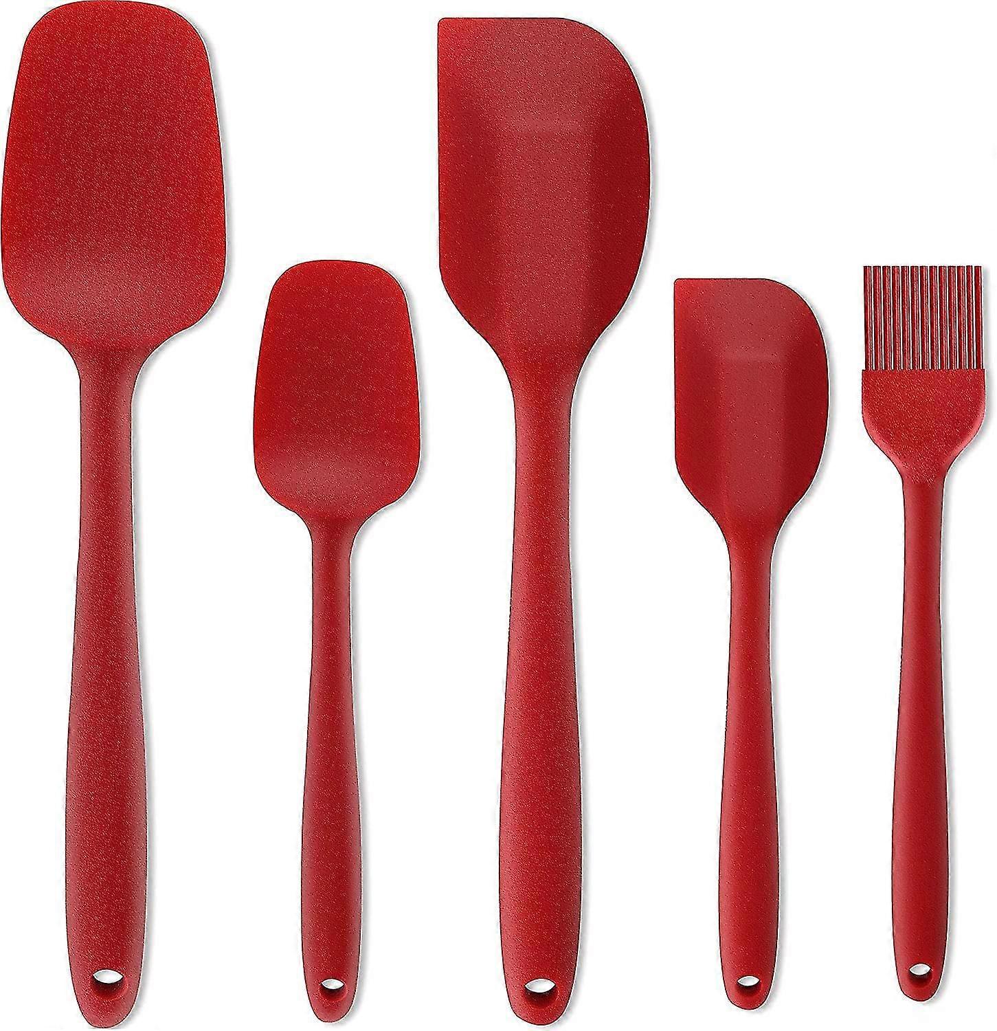 Kitchen Accessories Stirring Silicone Spatula Silicone Spatula 5 Piece Set Red