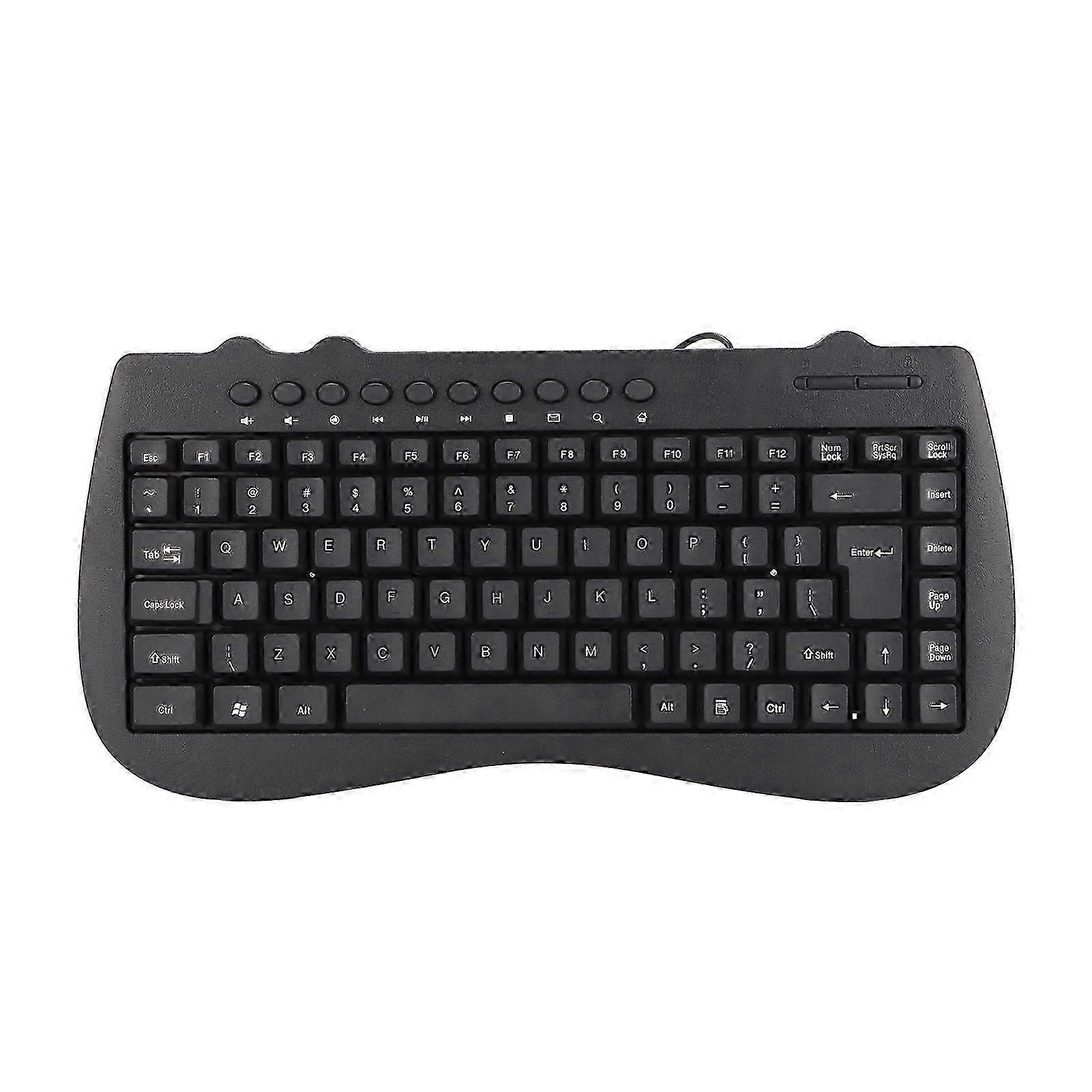 Keyboard 95 Key Wired Mini USB Interface Desktop Computer Mute Ultra Thin Keyboard Multimedia Small Language Keyboard
