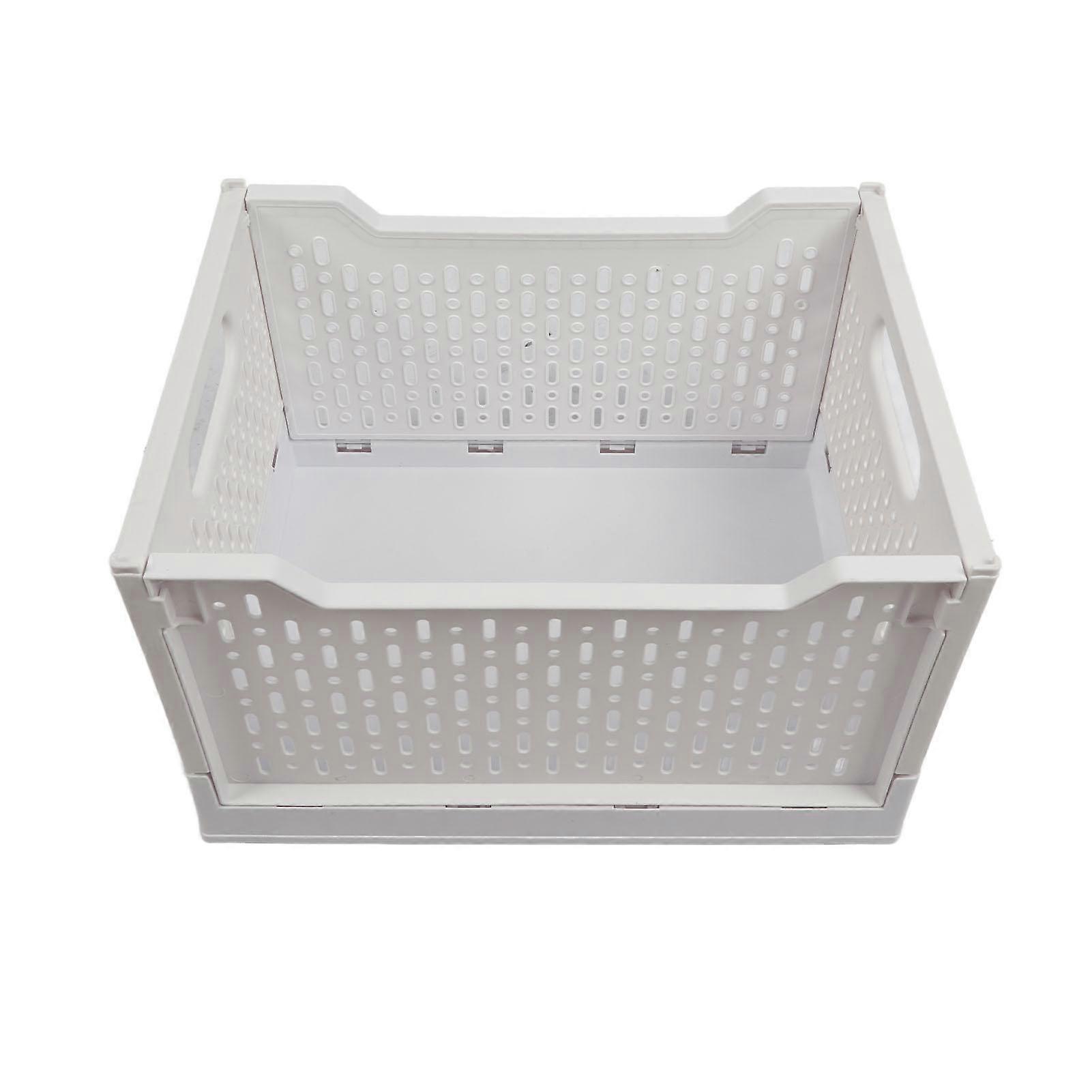 Foldable Plastic Baskets Stackable Multifunction Portable Hollow Plastic Storage Crates Organizer
