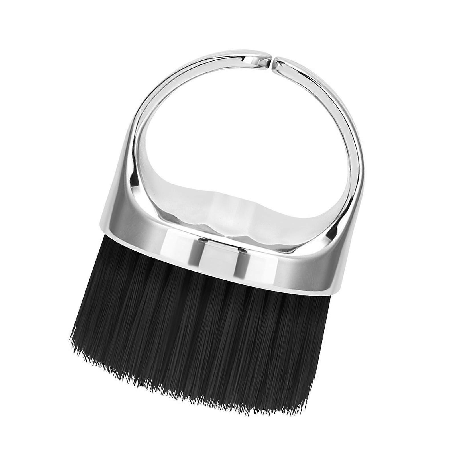 Men Beard Grooming Brush Irritating Fibers Handle Design Combing For Home Or Travel  Silver