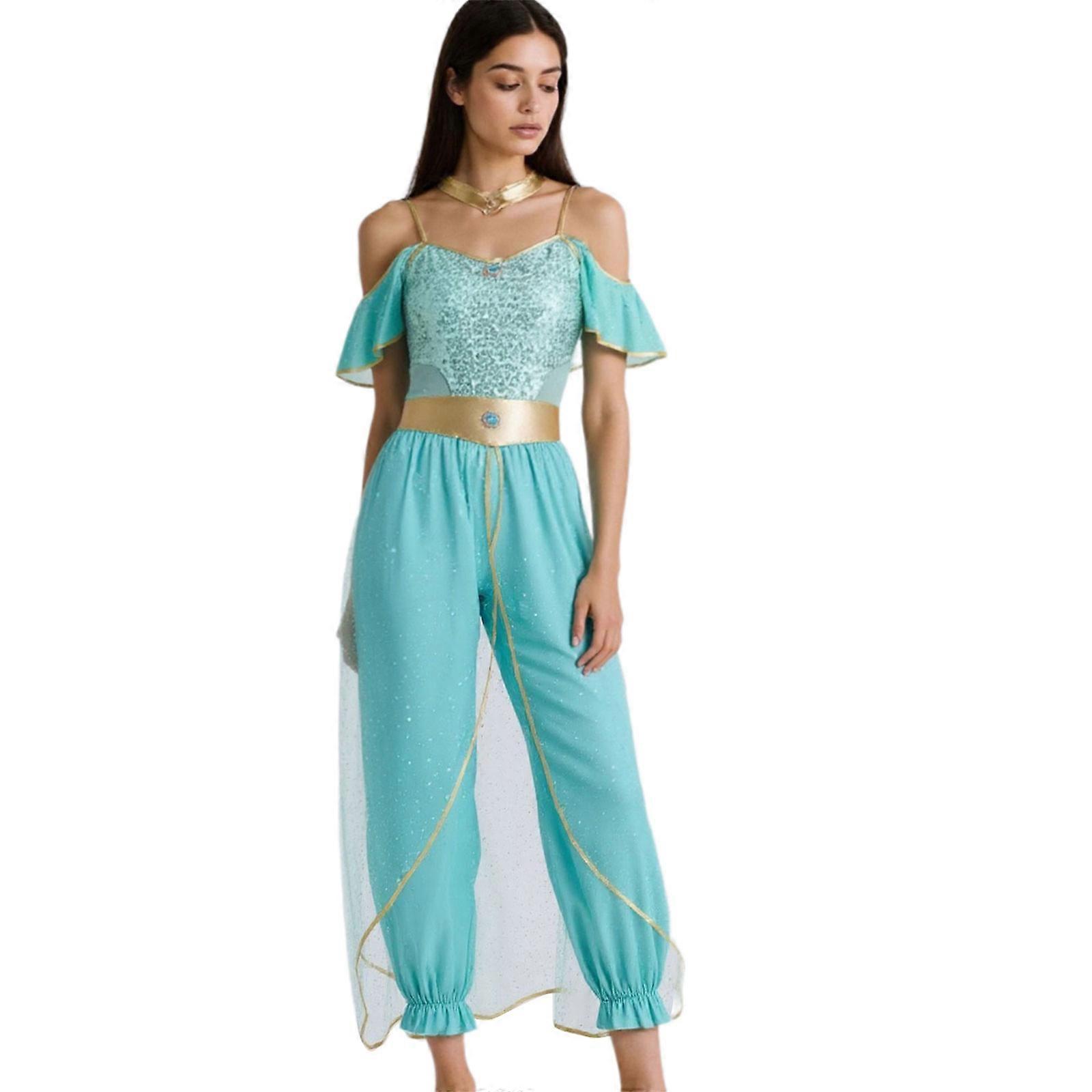 Professional Stage Belly Dance Costume Practical Polyester Flexible Movement Multiple Color Option  XL Blue