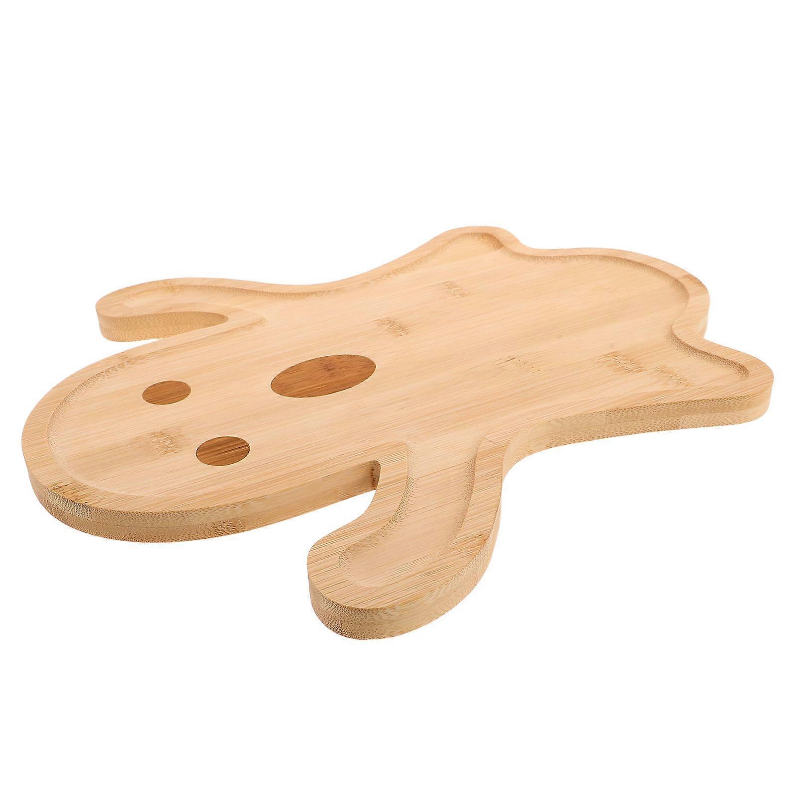 Halloween Wooden Snack Tray for Serving Bread Ghost Shape