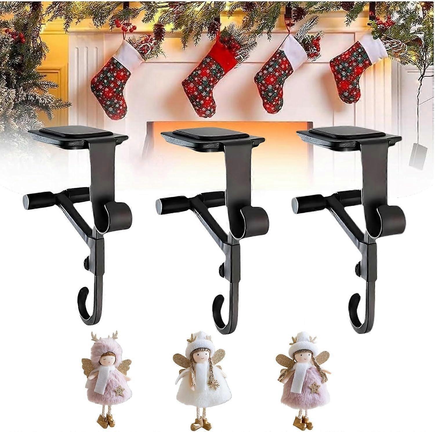 Garland Holder 2In1 Fireplace Stocking And Garland Hanger With Dual Hooks Adjustable Mantle Hanger Holds 40 Lbs