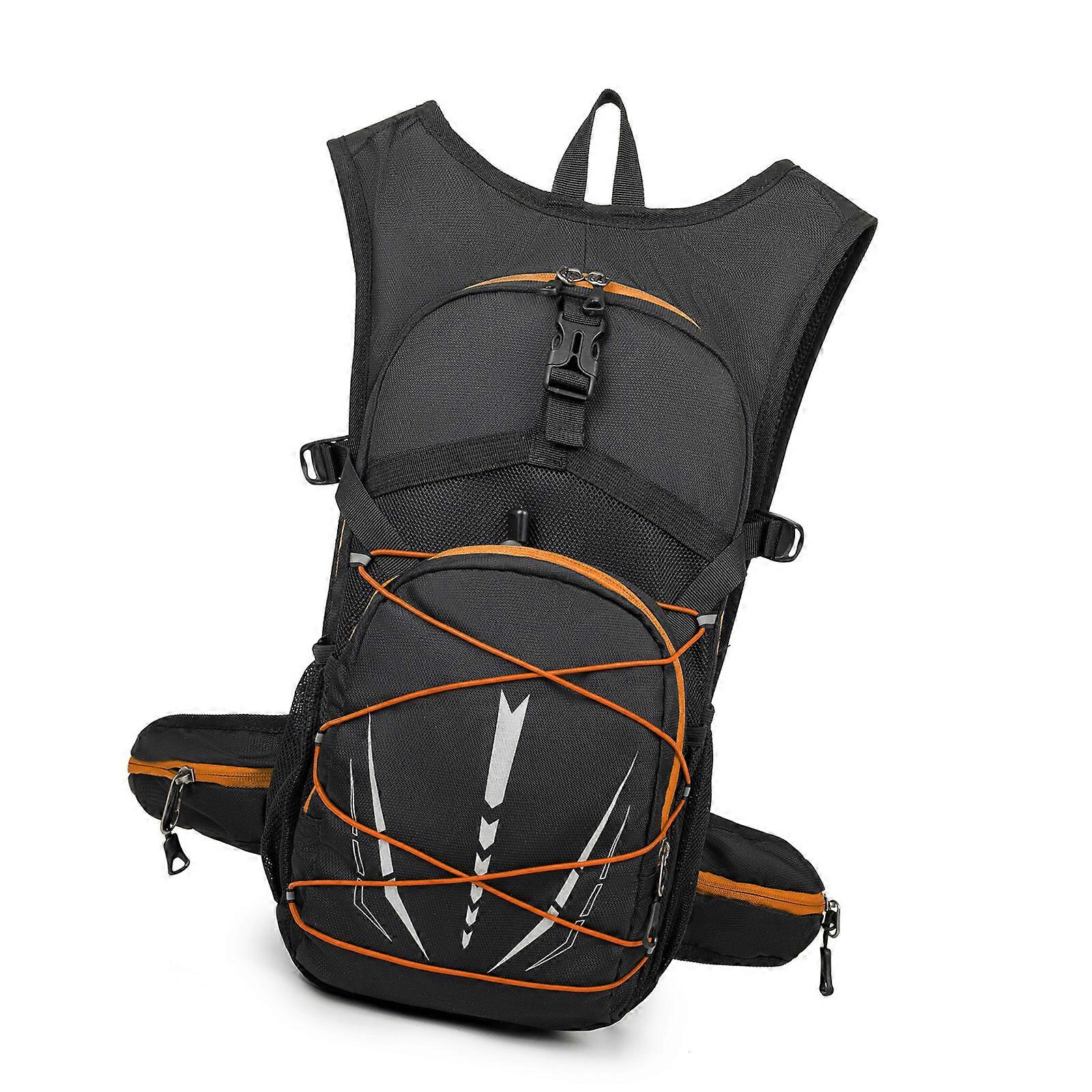 Ergonomic Riding Backpack with Multiple Compartments Oxfords Cloth Texture Suitable for Outdoor Sports Commuting  Orange