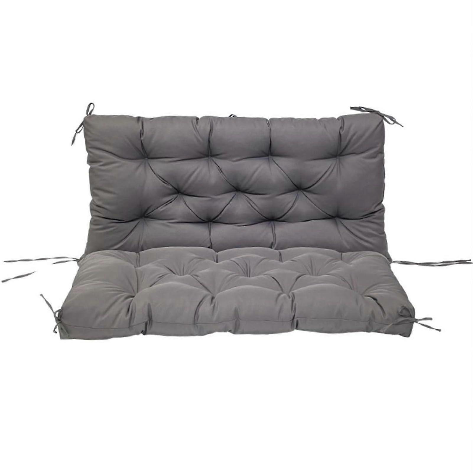 Outdoor Swing Cushions With Backrest Canopy Swing Non Slip Thickened Chair Pads Grey 150x100x10cm