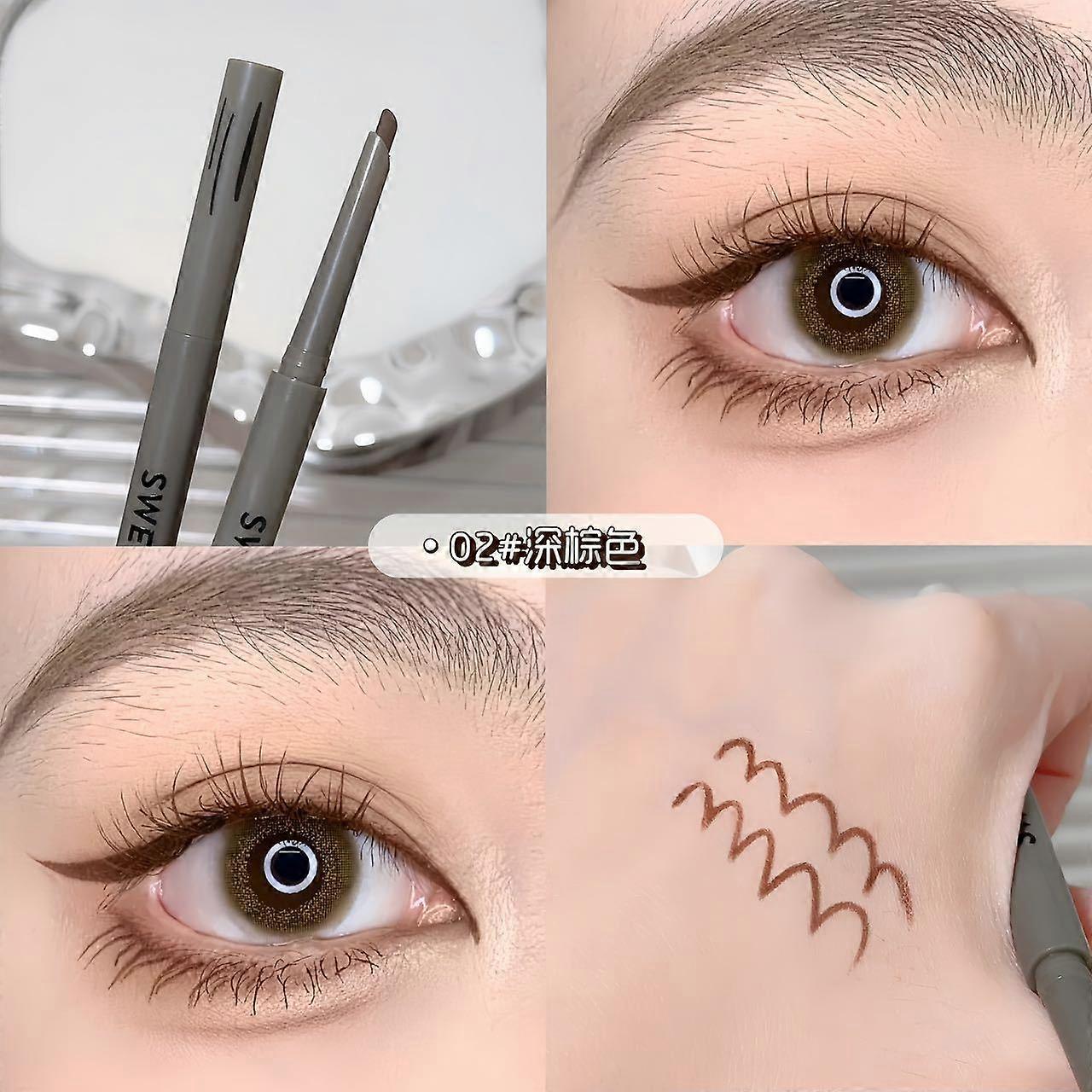 The angled eyeliner gel pencil is long-lasting, smudge-proof, has natural and smooth color payoff, and is waterproof and sweatproof.