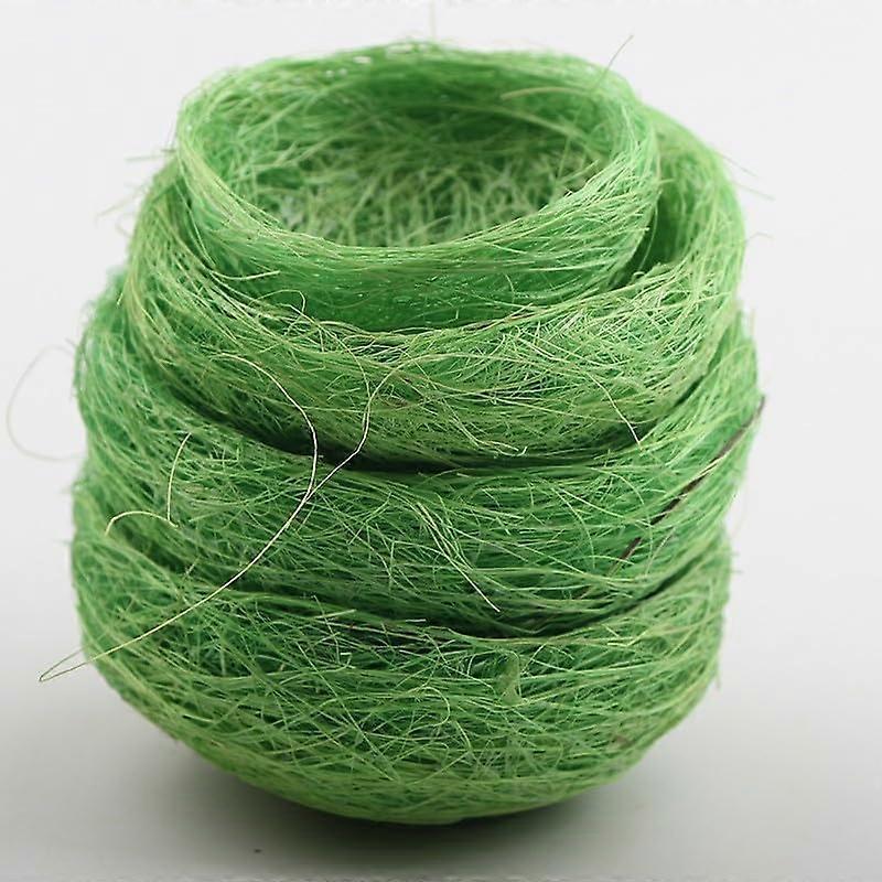 Handmade Hemp Bird Nest Set of 4, Natural Woven Birdhouse for Small Birds, Green 6cm