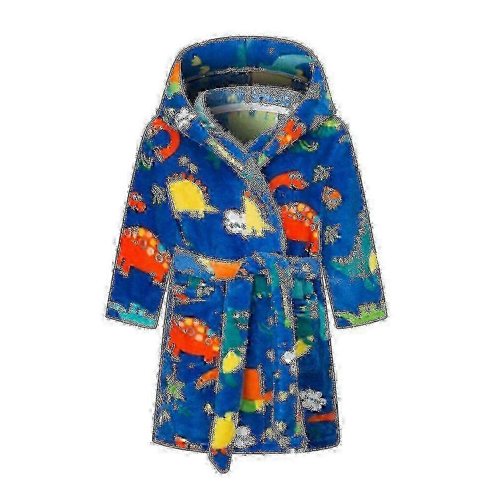 Pehmeä lasten kylpytakki pojille ja tytöille hupparilla ja sarjakuvaeläinsuunnittelulla