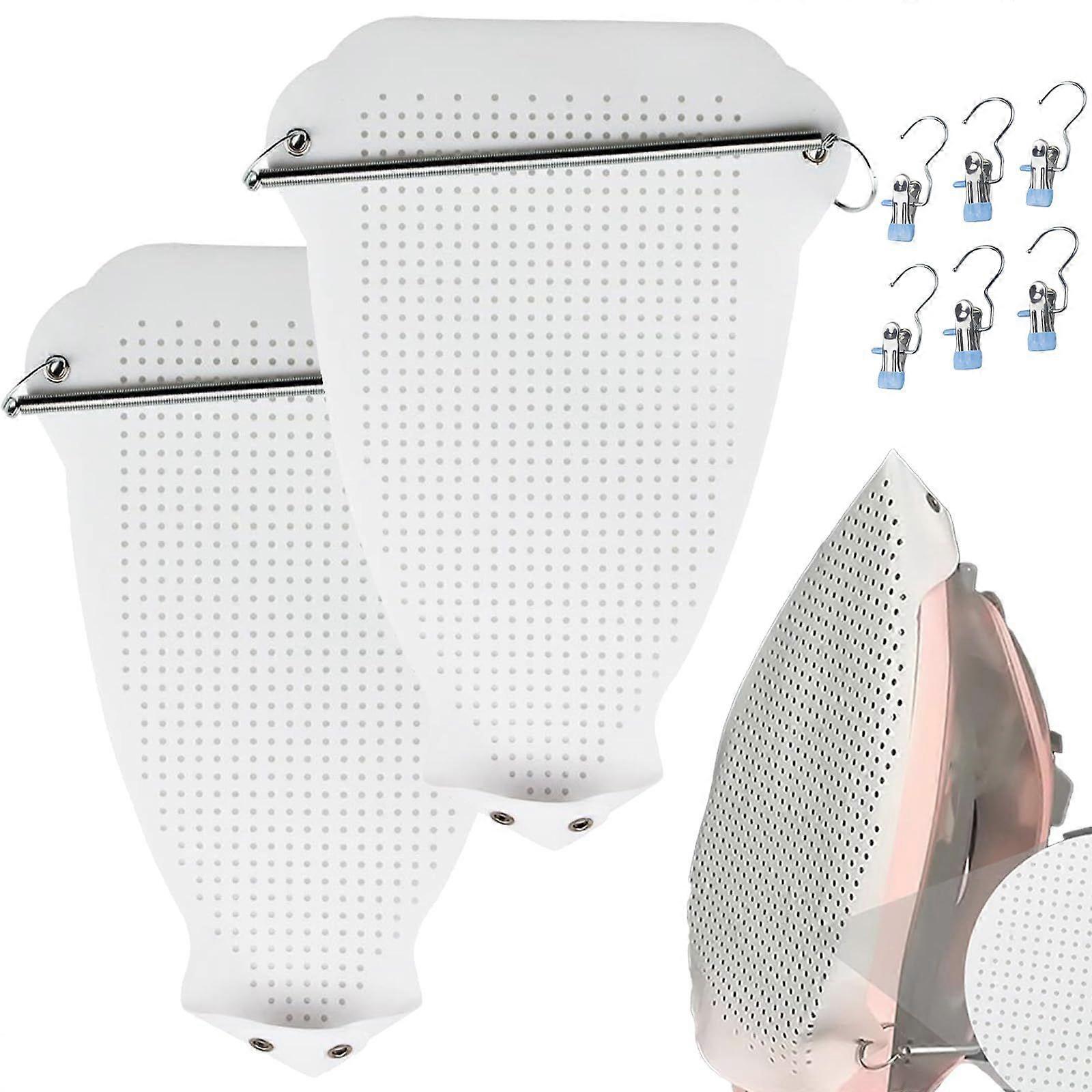 Universal Iron Protective Cover to Prevent Burn Marks & Sticking, Improves Ironing Results for Fabrics and Sewing, 2-Piece Set, 0.2mm Thickness