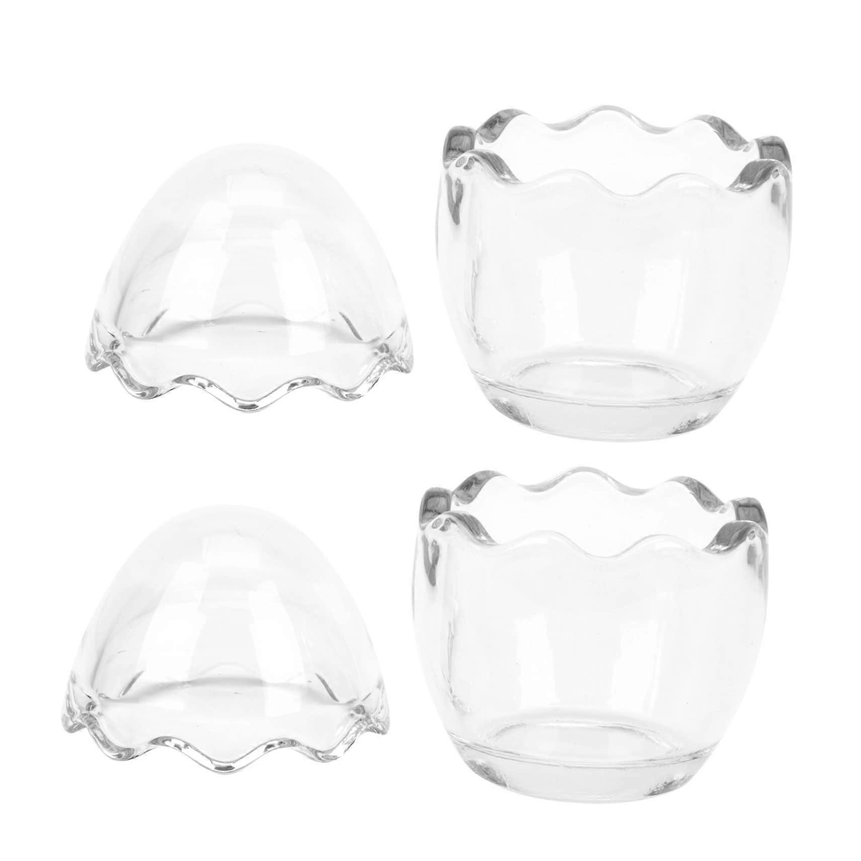 2 Pack 100ml Glass Pudding Cups HeatResistant Eggshell Dessert Bowls for Baking and Yogurt