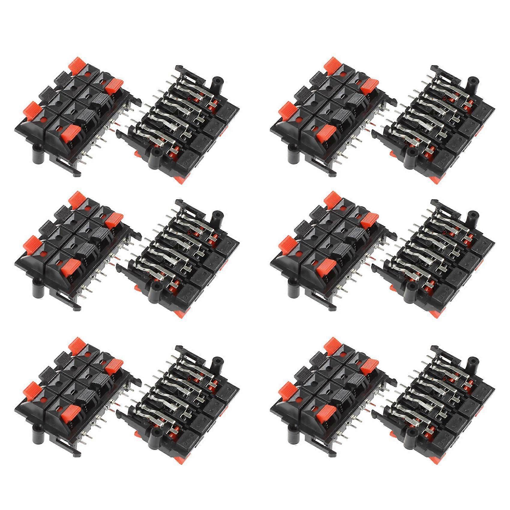 12Pcs 64x40x20mm 8 Positions Push in Jack Spring Load Speaker Terminals