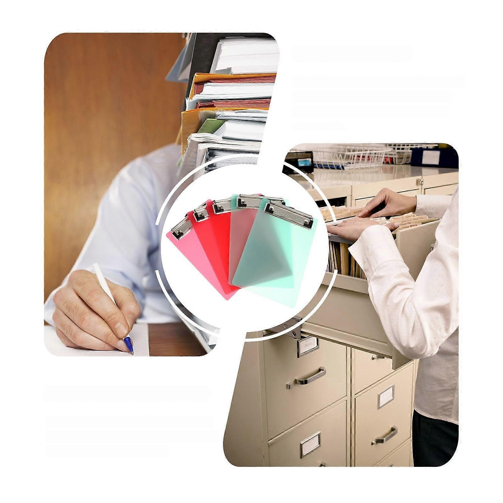 5 Pack Mini Transparent Clipboard Tiny A6 Clip Boards Colourful Plastic Clipboard Memo Size Low Profile Clip (Random Color)