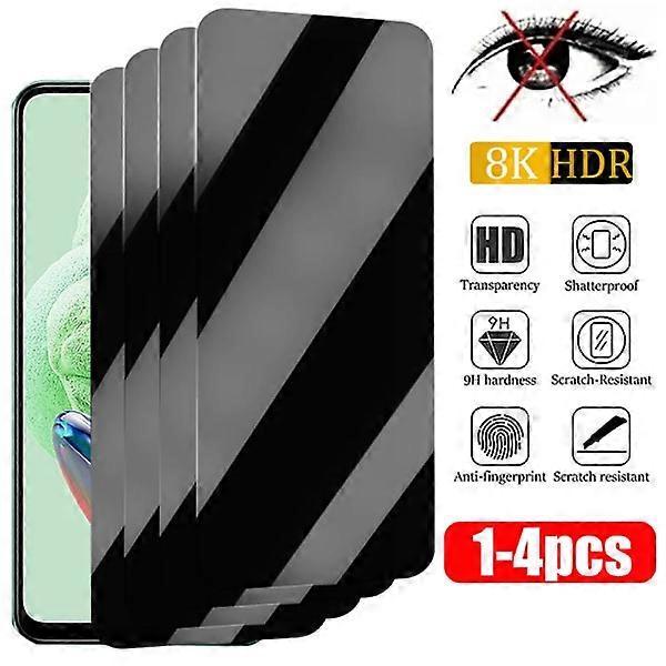 1-4pcs Privacy Screen Protector compatible with Xiaomi Redmi Note 12 11 10 13 Pro 11S 9 8 7 Plus 5G 10S 9S, Anti-spy Glass for Redmi 10C 9A