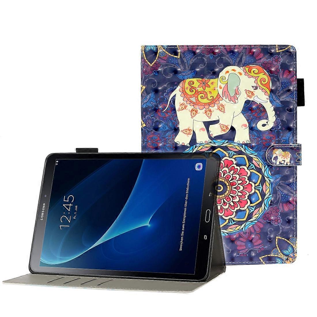 3D Embossing Pattern Horizontal Flip Leather Case with Holder & Card Slots & Wallet For Galaxy Tab A 10.1 T580