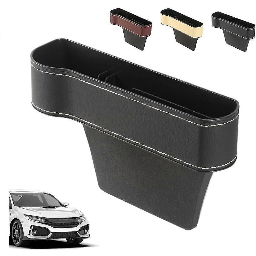 Car Seat Gap Organizer with Adjustable Width, Dual Slot Storage, RFID Blocking, Black Driver Side