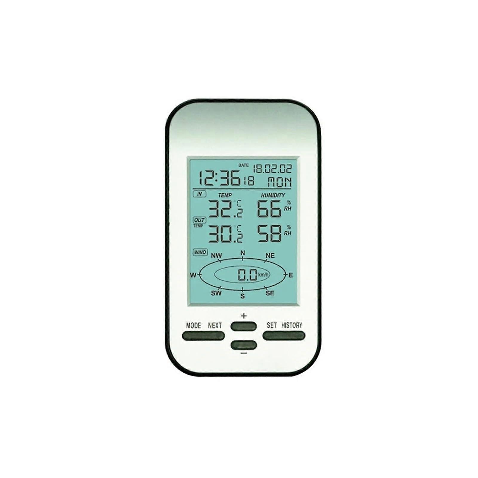 Wireless Weather Station with Wind Sensor LCD for Indoor Outdoor Temperature and Humidity Monitoring