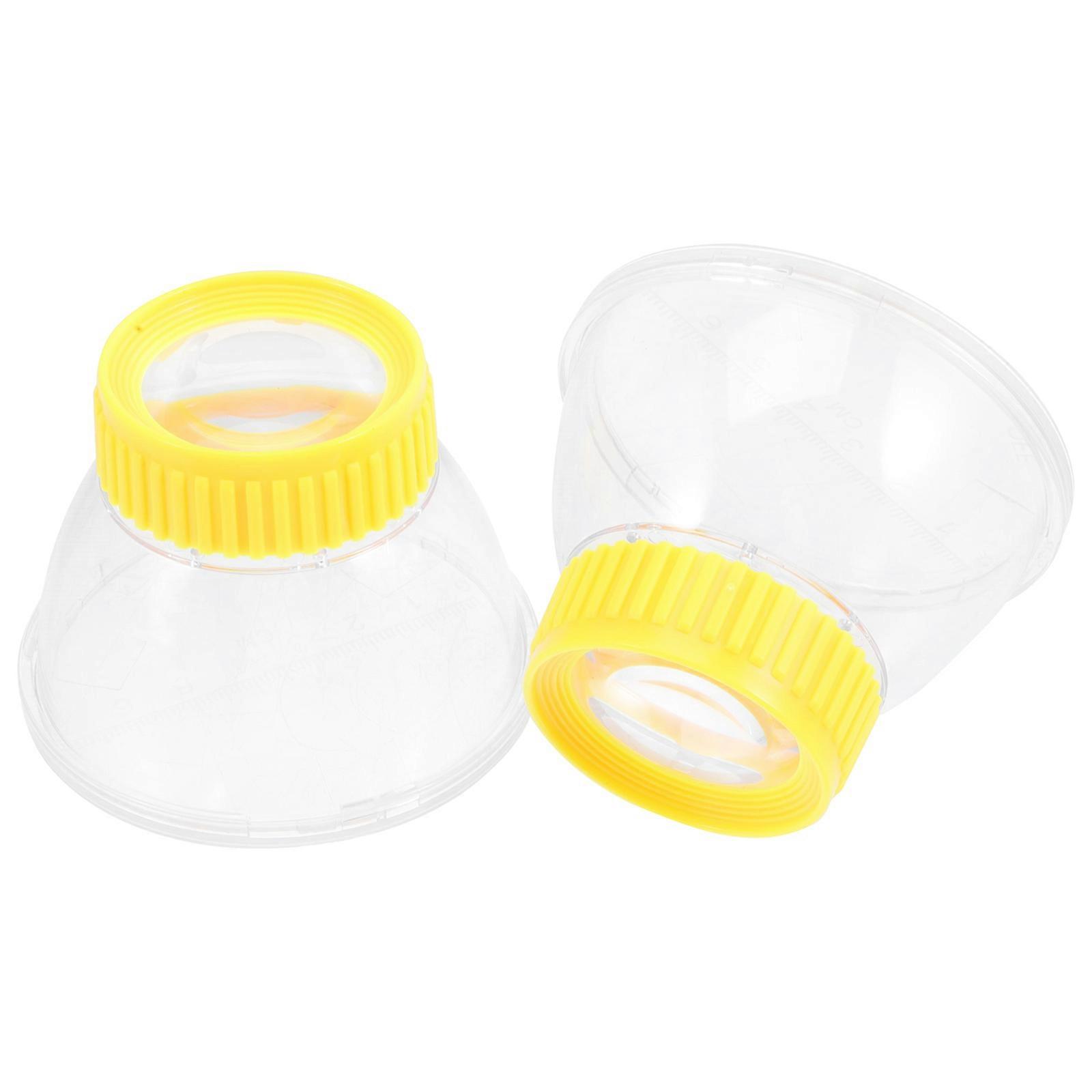 Magnifying Insect Observation Cage for Biology Class 4Pcs Yellow Set