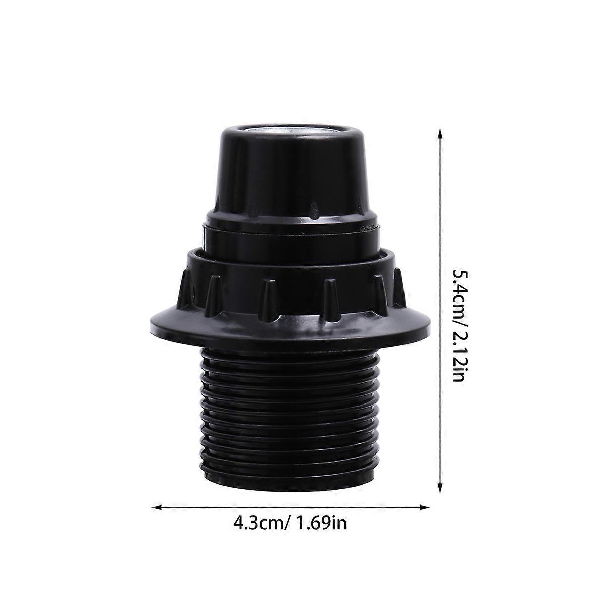 Black E14 Light Socket Self-Locking Lamp Holder for Home Use 6Pcs