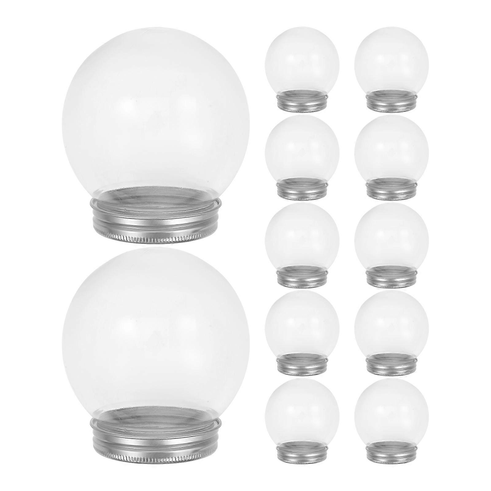 Plastic Snow Globe DIY Container for Storage 12Pcs Transparent with Cap