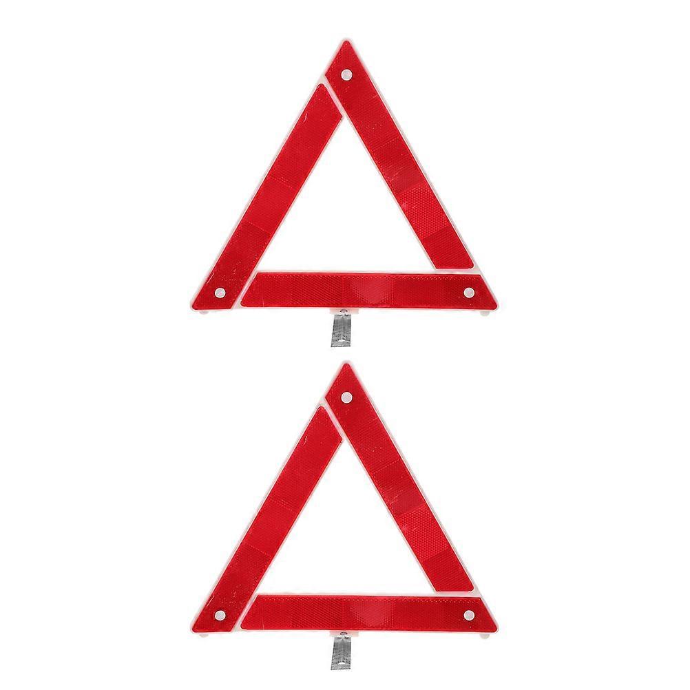 Safety Warning Triangles Emergency Reflective Triangle for Vehicles 2Pcs Red