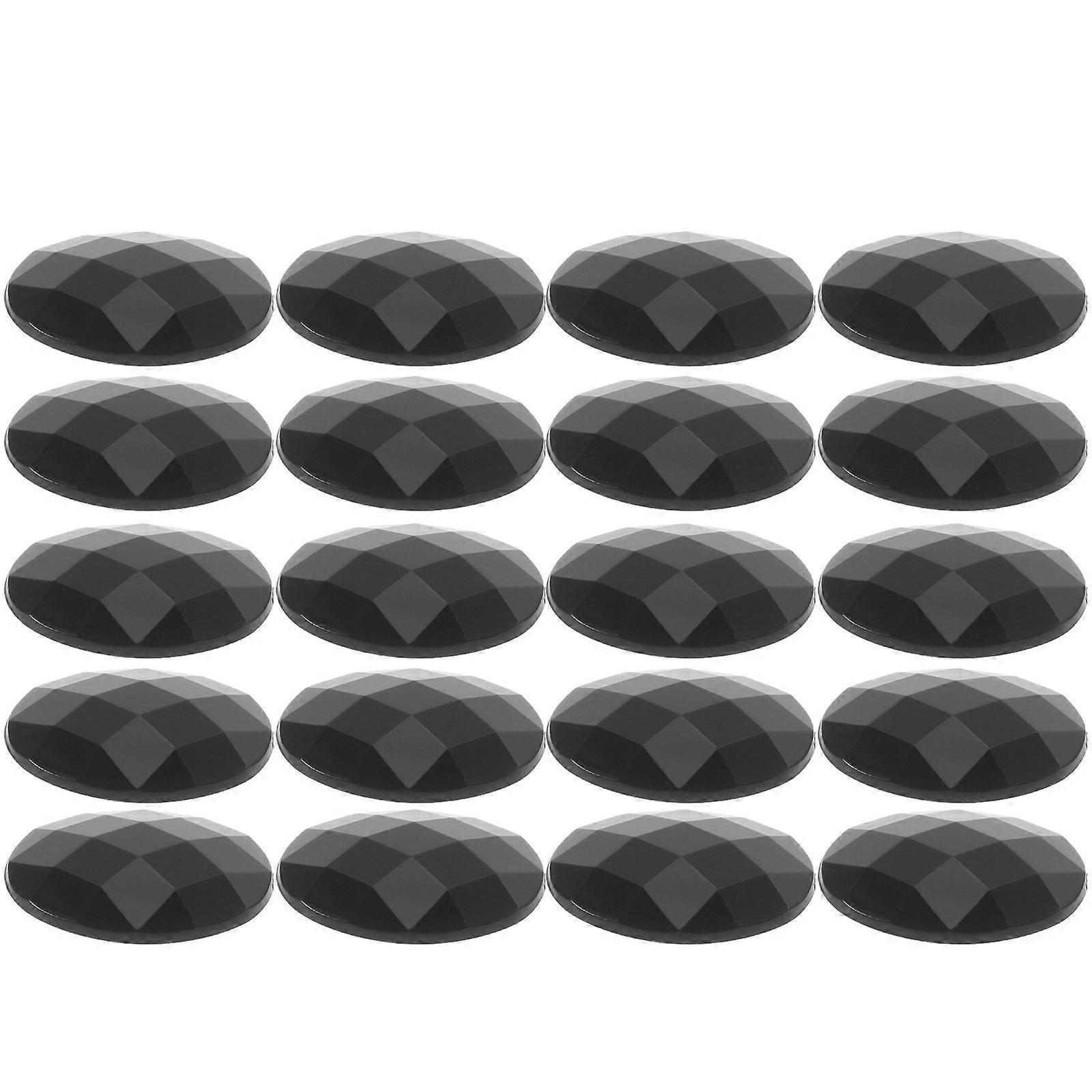 Acrylic Rhinestones for Crafts 20Pcs Flat Back Oval Black Charms