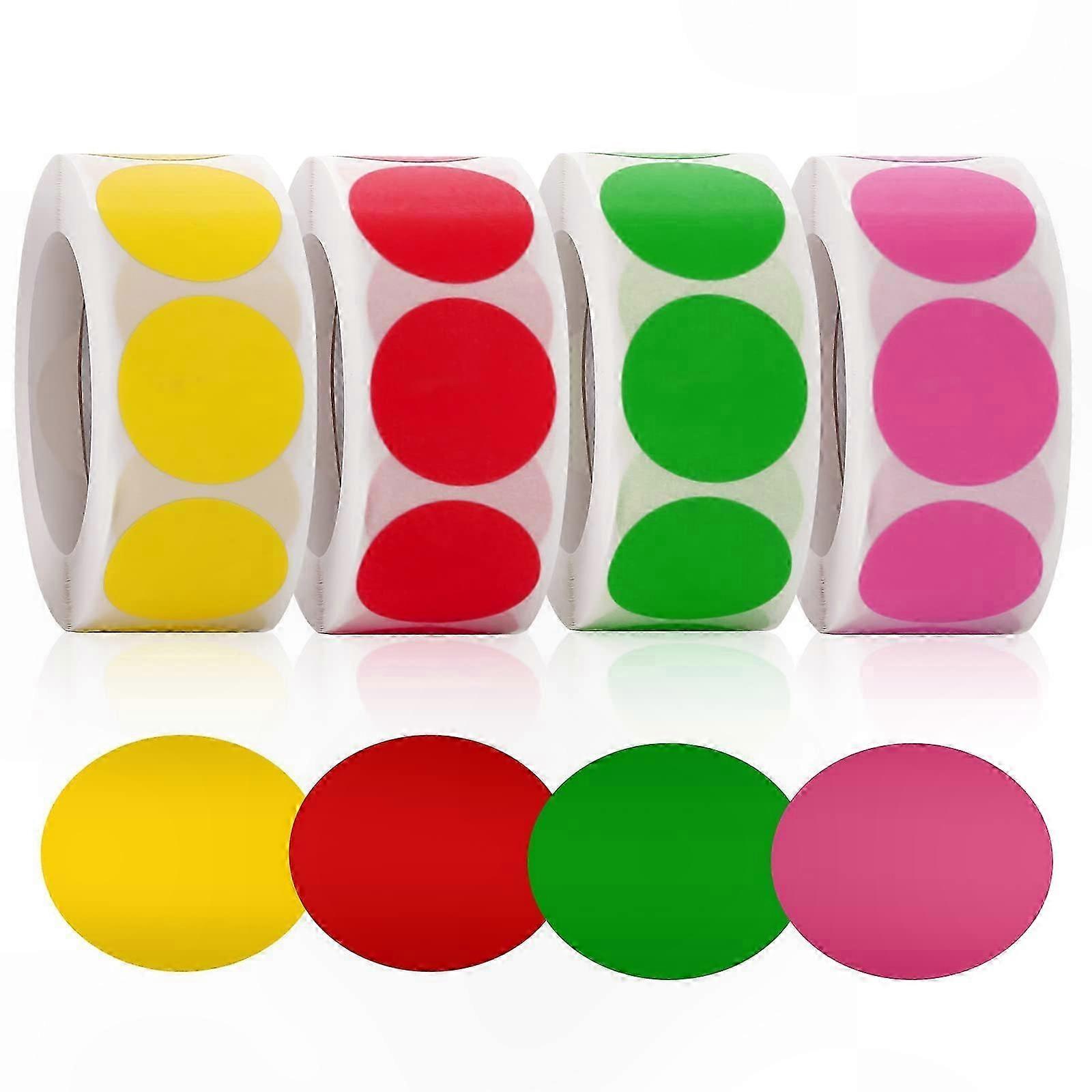 2000 Pack Round Stickers, 2.5cm Self-Adhesive Dots for Crafting, Labeling, and Decorating Various Surfaces