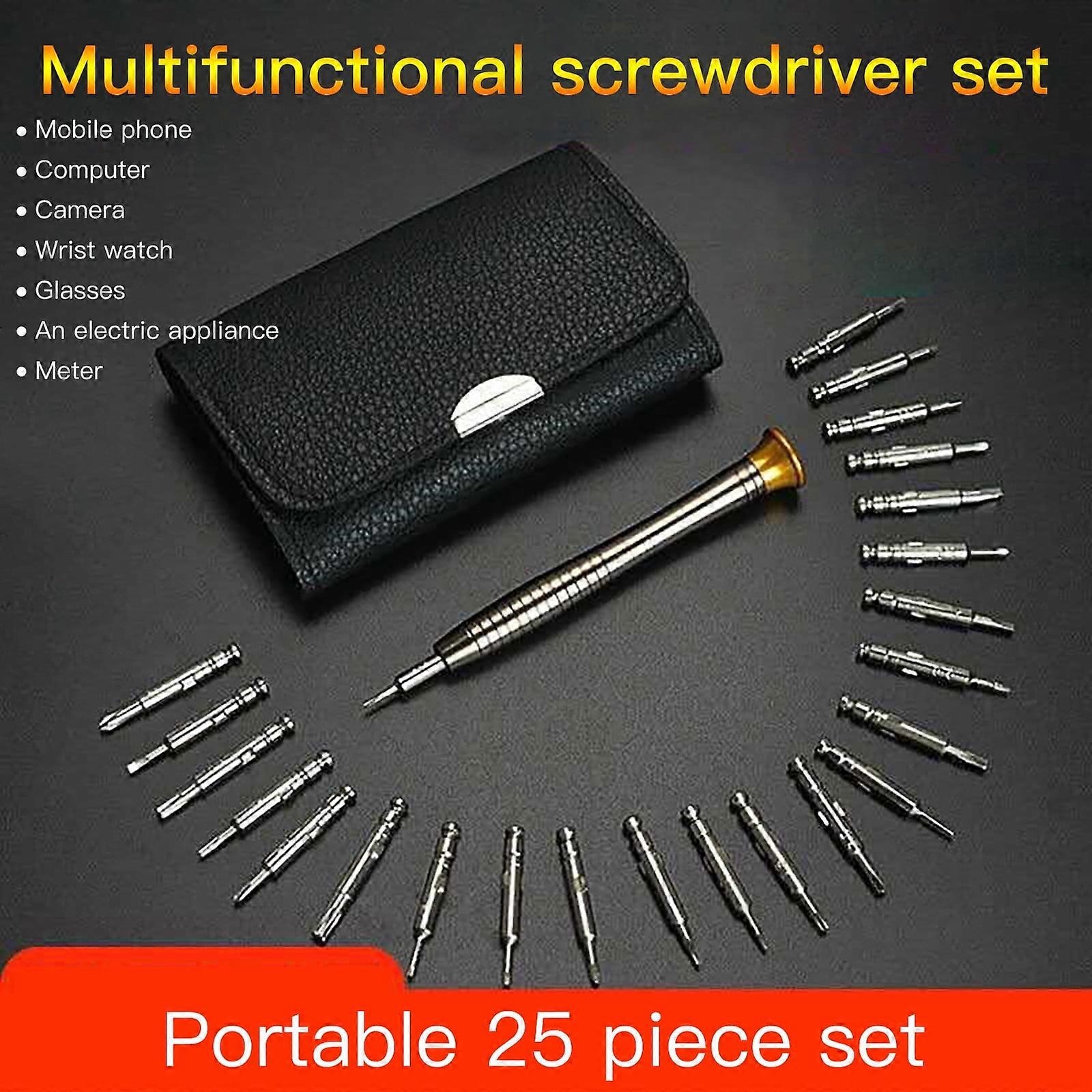 YiFudd Leather Case Manual Screwdriver 25 In 1 Multi-Function Combination Set