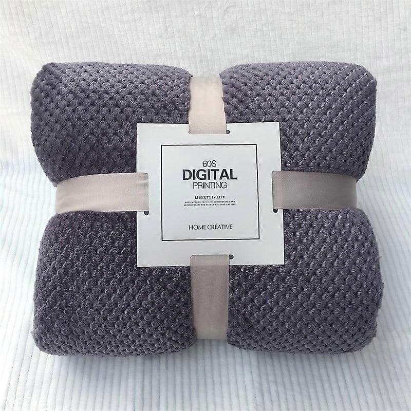 Loopsun Bedding Soft Warm Plaid Fleece Bed Blanket Large Mesh Flannel Blankets Thick Breathable