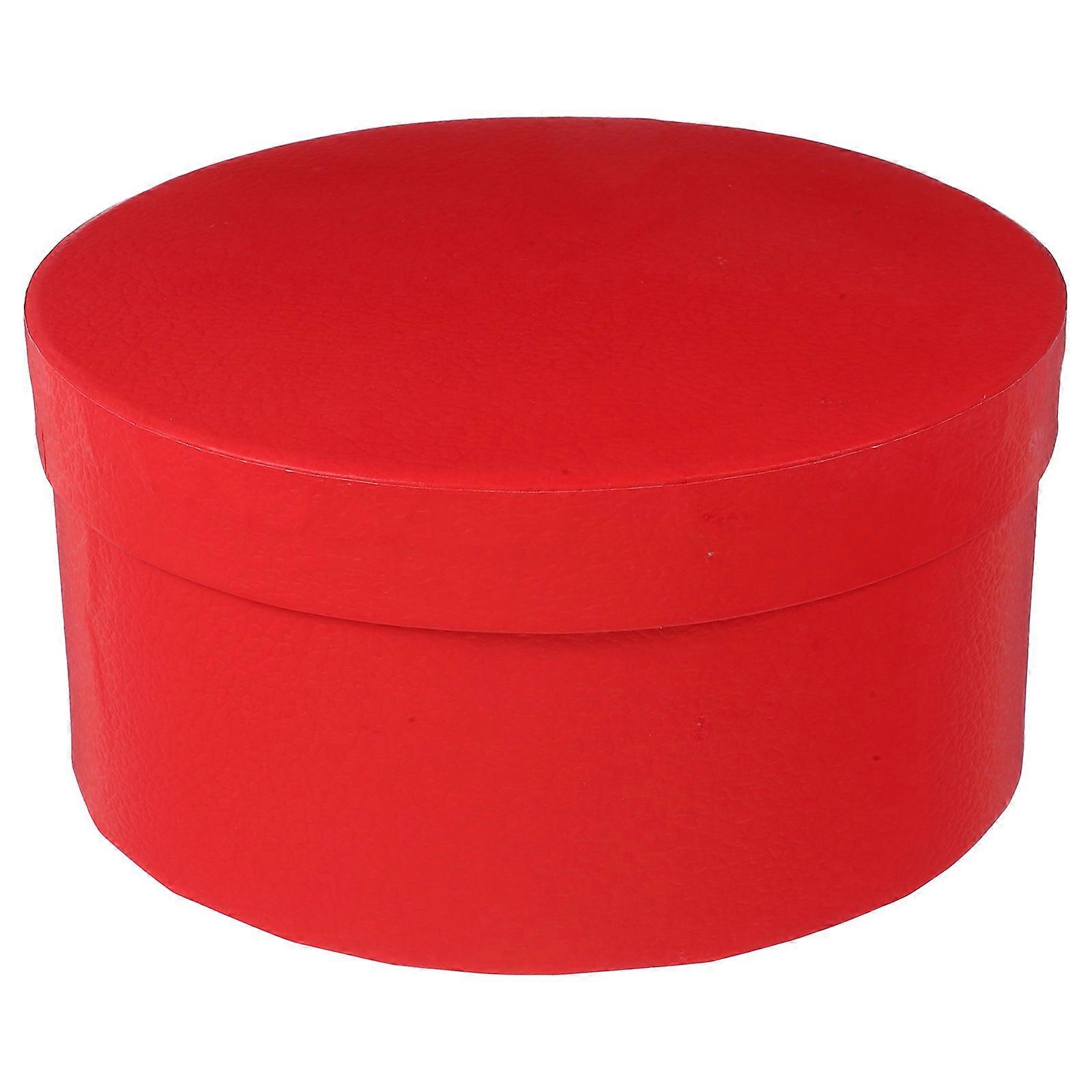 Red Eternal Flower Box for Wrapping Round Flower Package Box with Lid