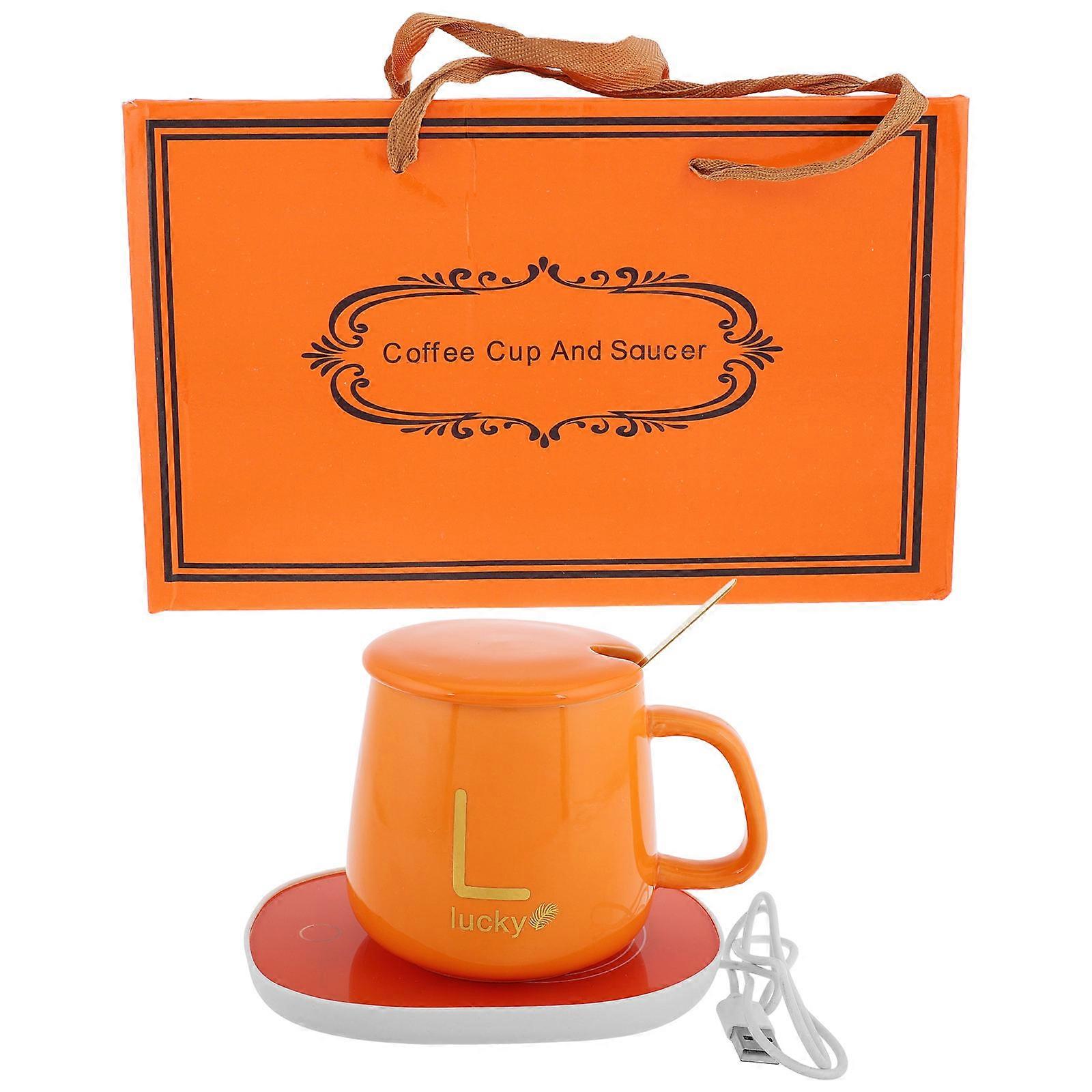 Electric Mug Ceramic Coffee Cup for Desk Use 1Set